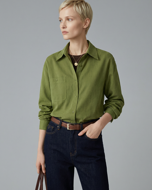 Brushed Velvet-Touch Shirt - SH034