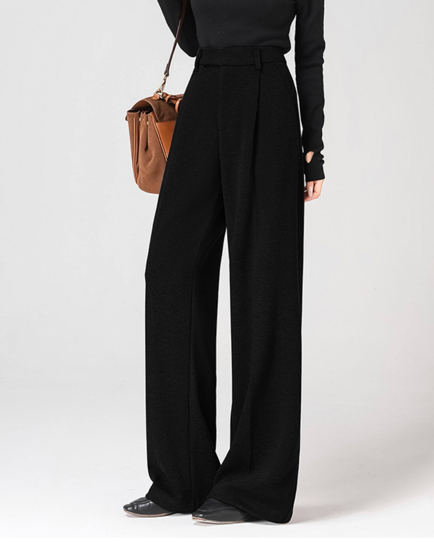 Wool-Touch Straight Pants - BT034