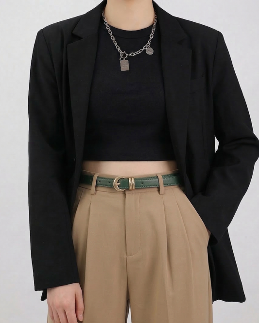 Deep Moss Leather Belt - BE011