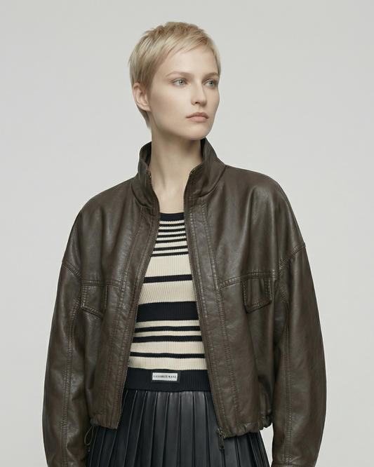 Lambskin Short Leather Jacket - OT032