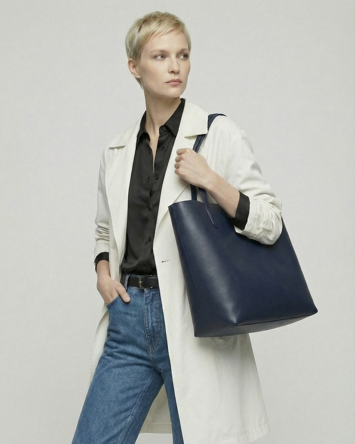 Midnight Black Satin Shirt - SH109