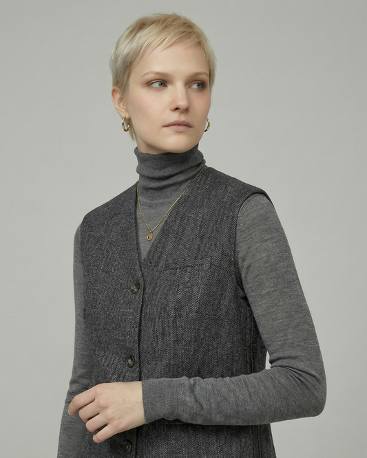 Dark Gray Tailored Vest - KN036