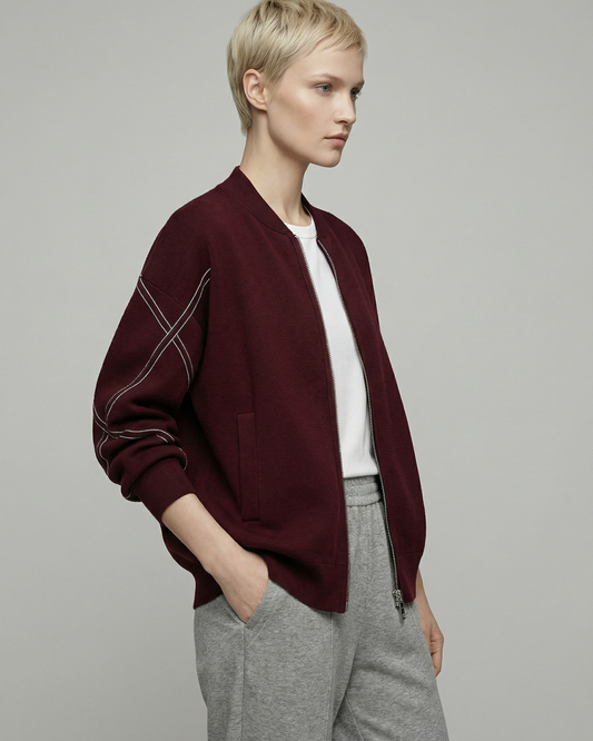 Stitch Stand Collar Jacket - OT033