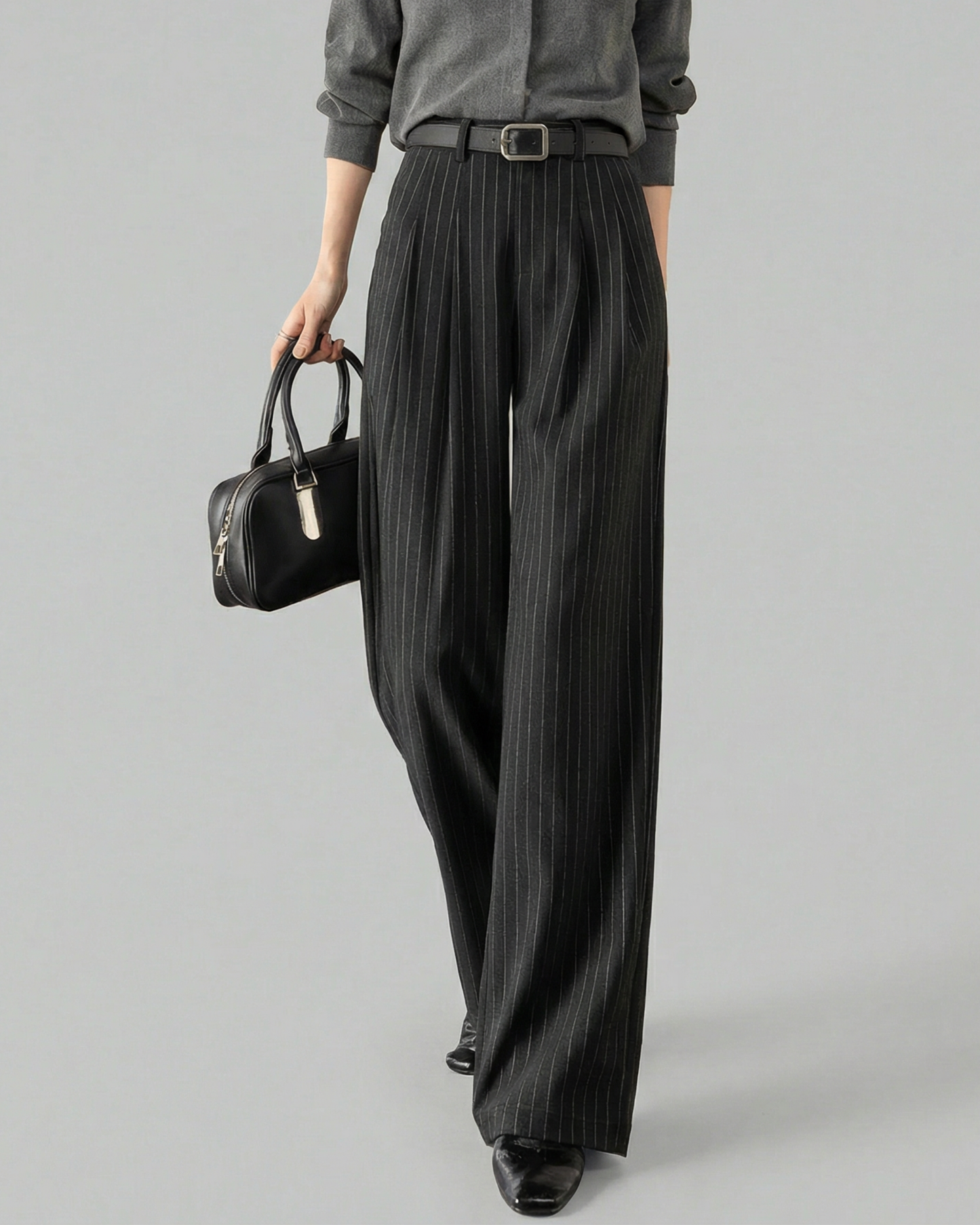 High-Waist Pinstripe Slacks - BT049