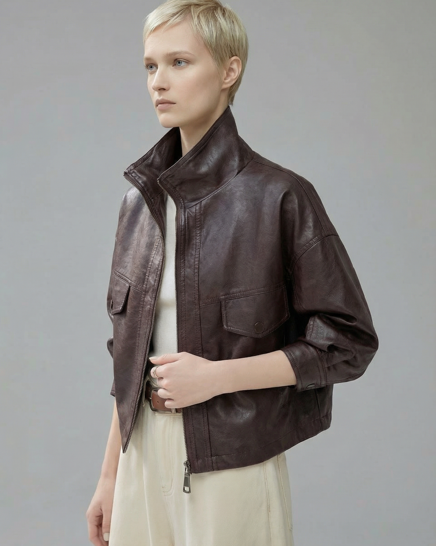 Lambskin Short Leather Jacket - OT032