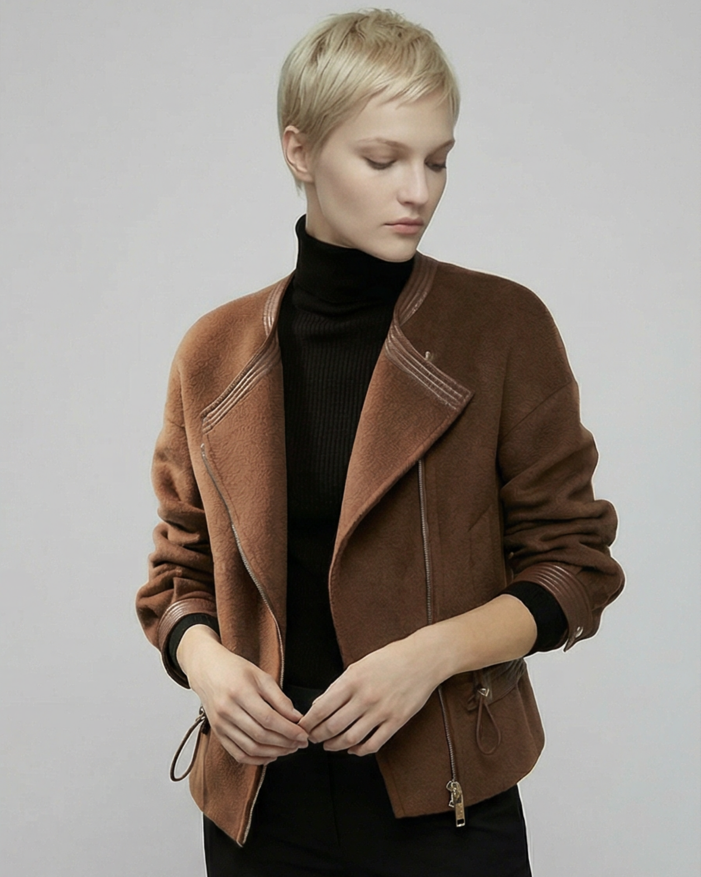 Short Wool Zip Jacket - OT032