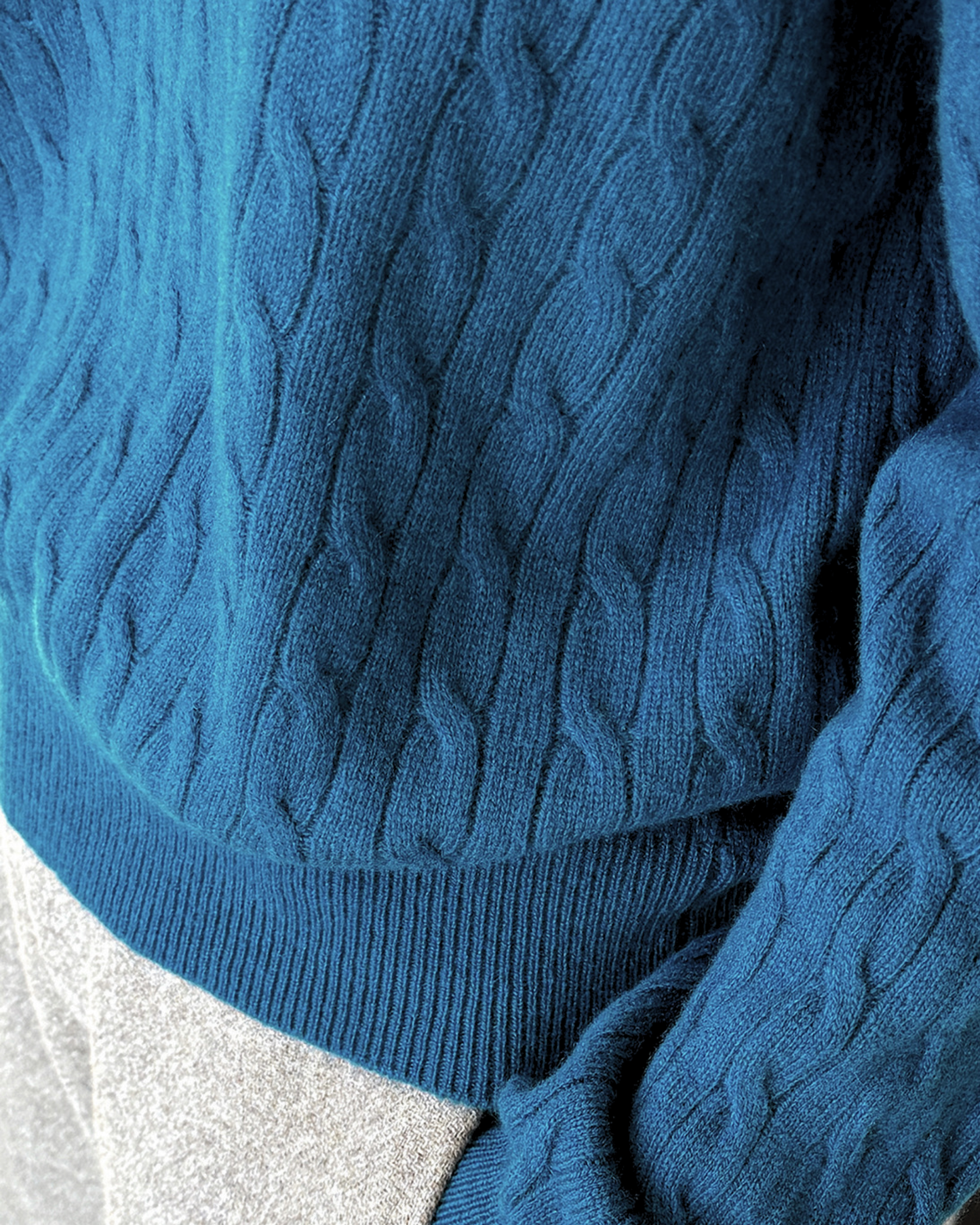 Teal Blue Wool Sweater - KN030