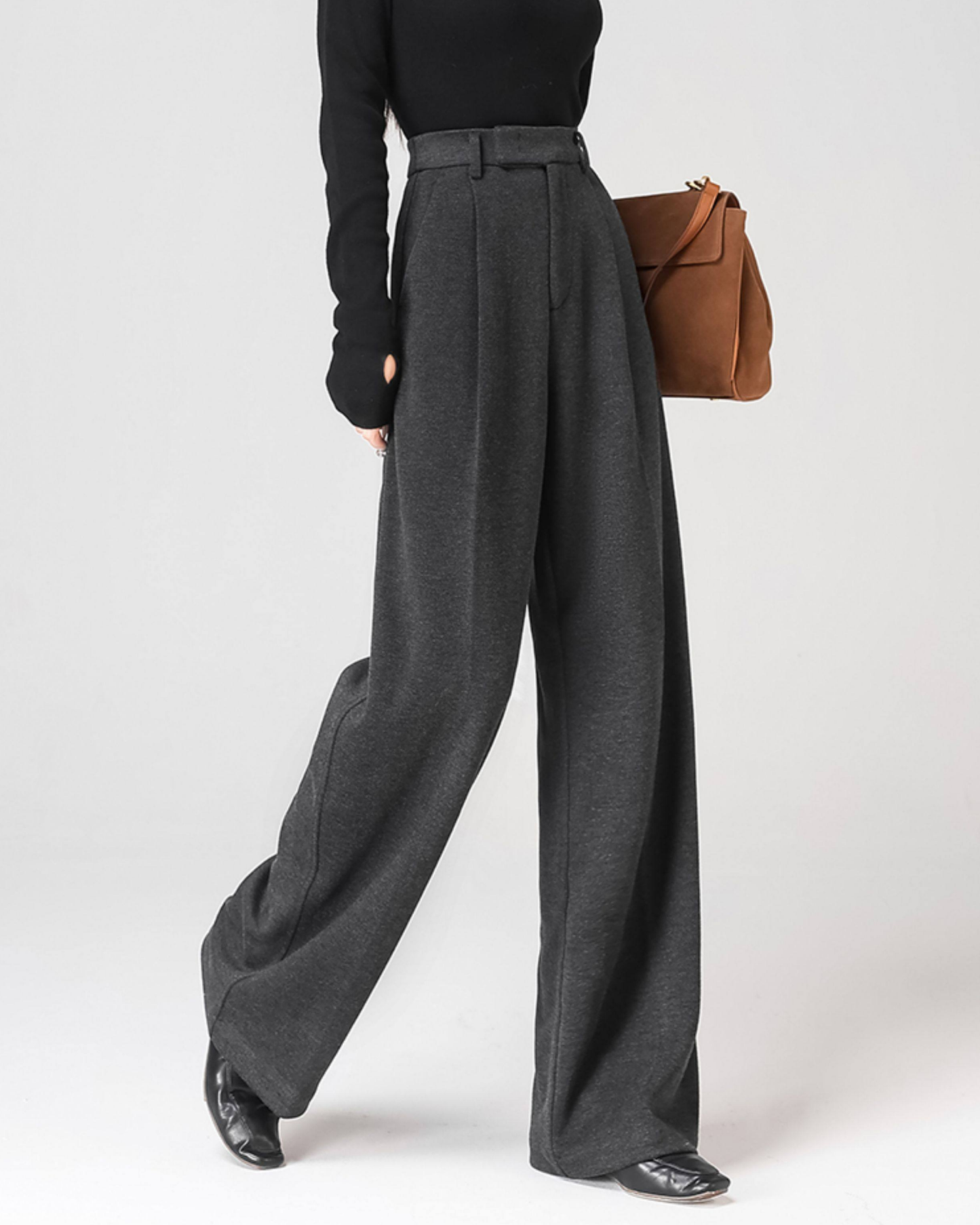 Wool-Touch Straight Pants - BT034