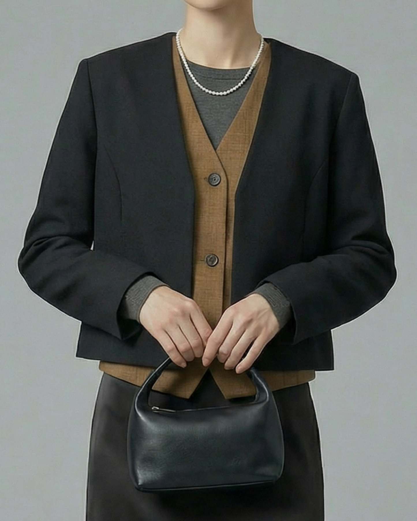 Dusty Khaki Tailored Vest - KN035