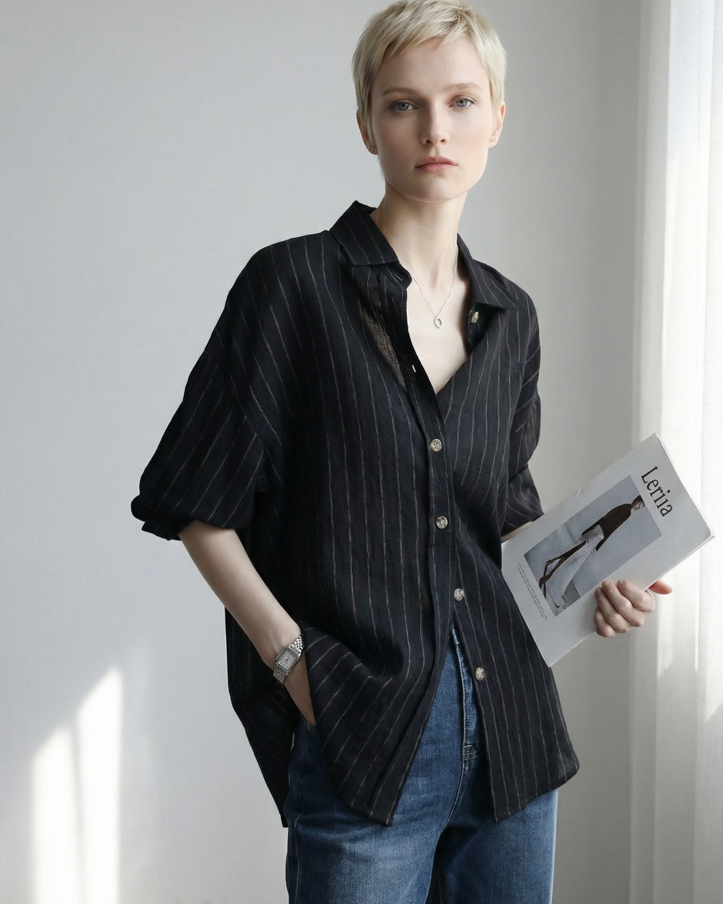 Cool Tones Airy Stripe Shirt - SH043