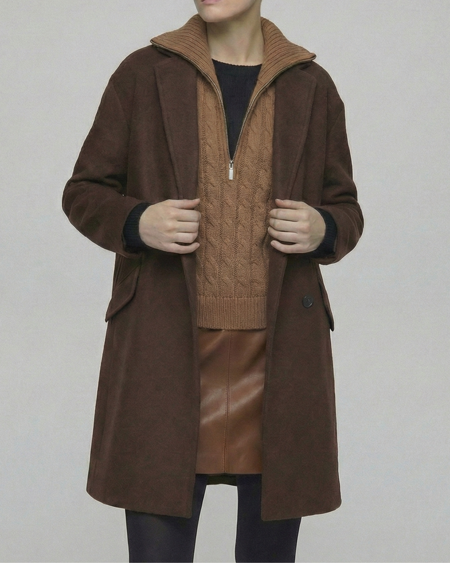 Zip-Neck Wool Vest - KN039