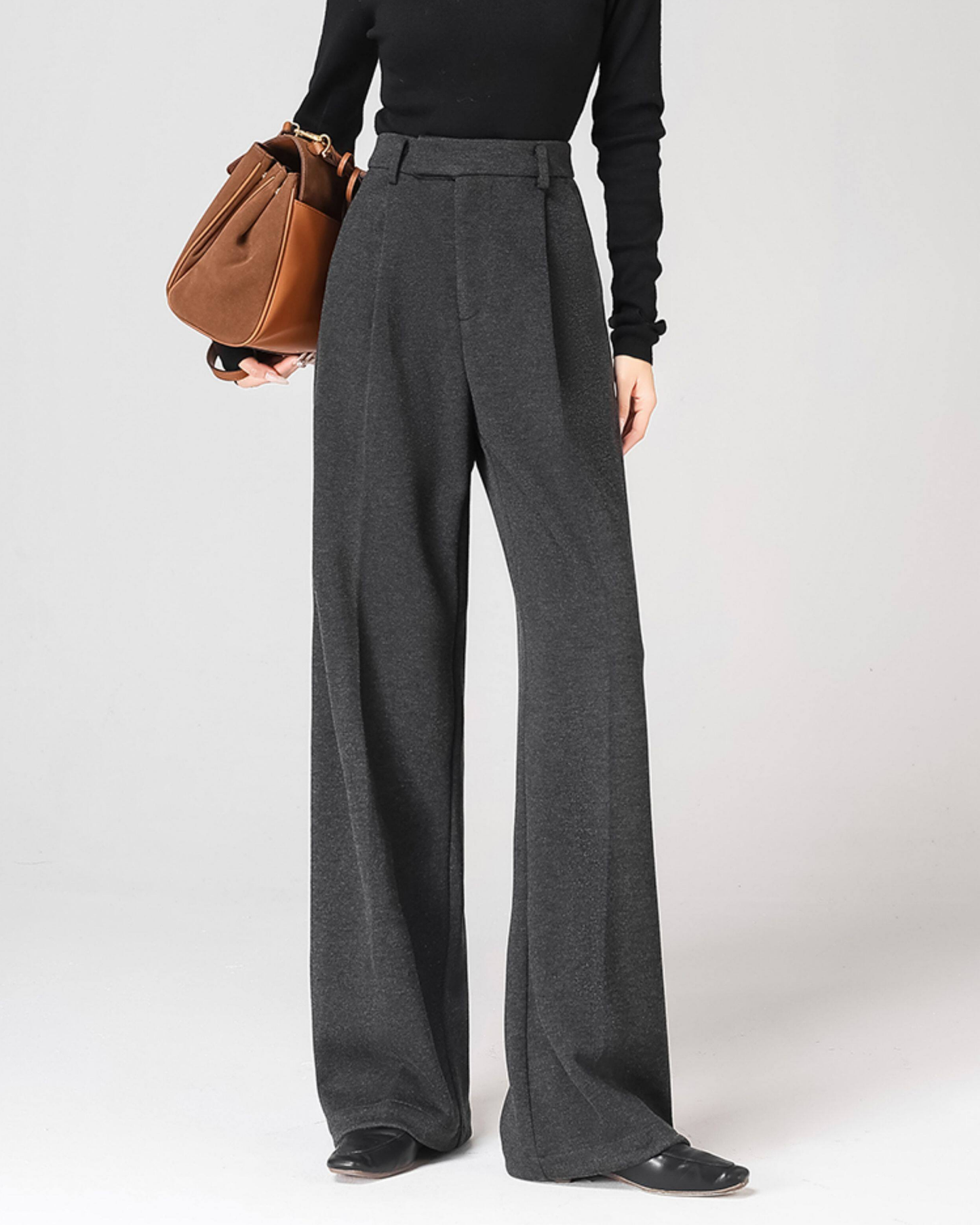 Wool-Touch Straight Pants - BT034