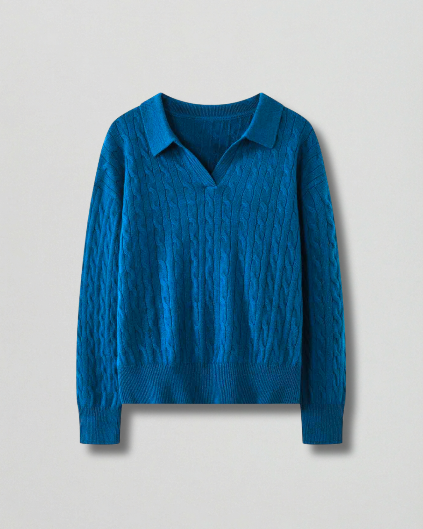 Teal Blue Wool Sweater - KN030