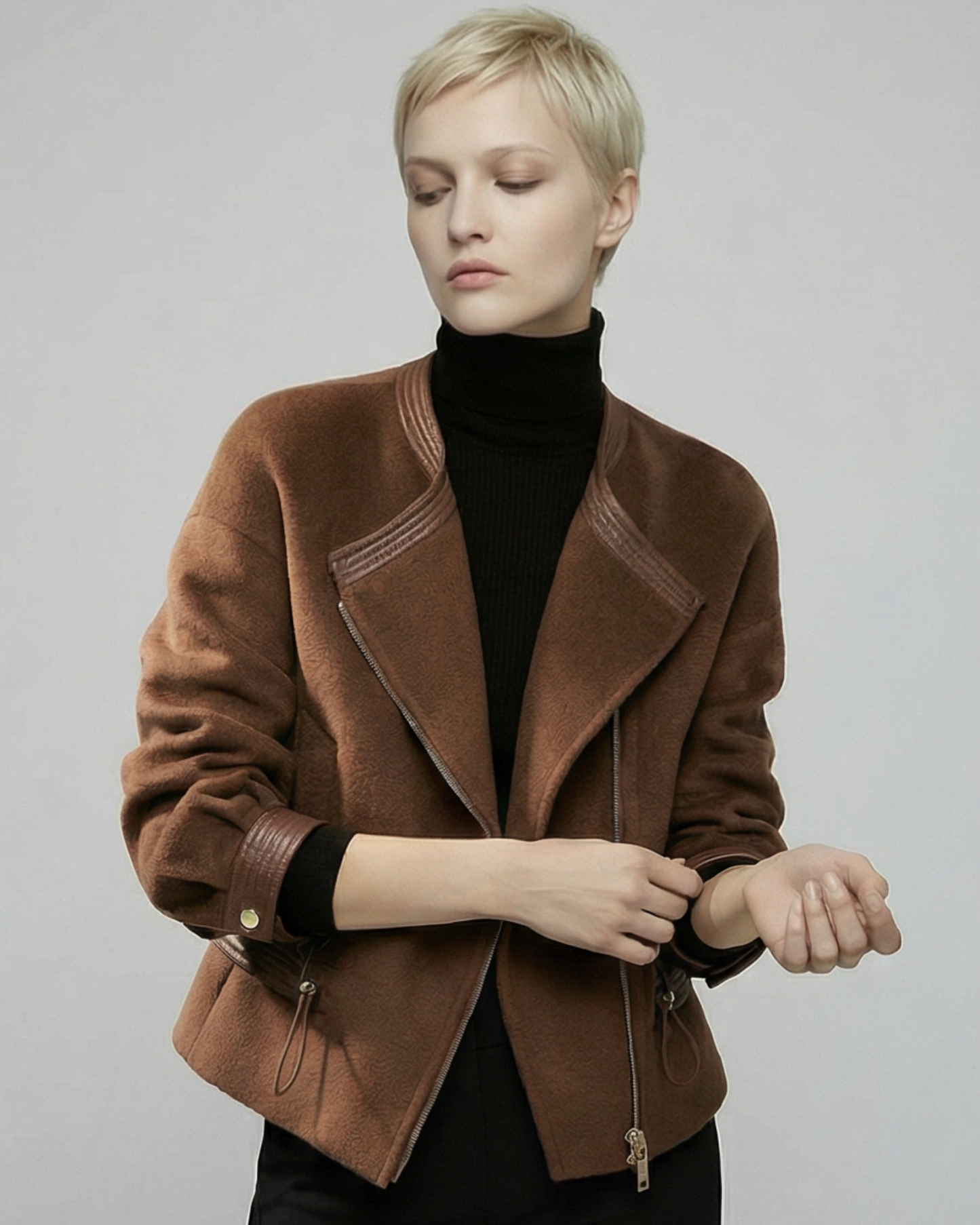 Short Wool Zip Jacket - OT032