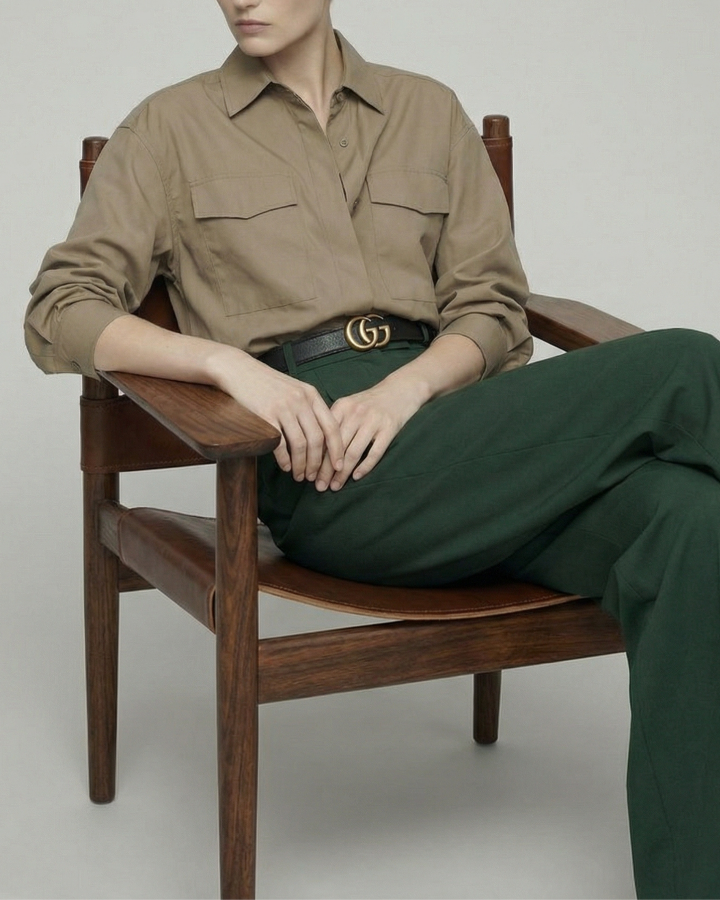 Olive Mocha Loose Shirt - SH108