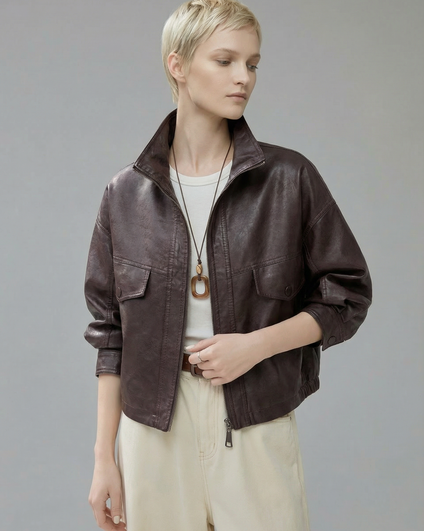 Lambskin Short Leather Jacket - OT032