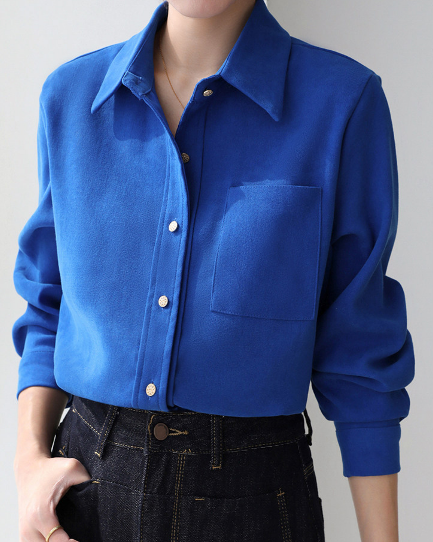 Royal Blue French Style Shirt - SH040