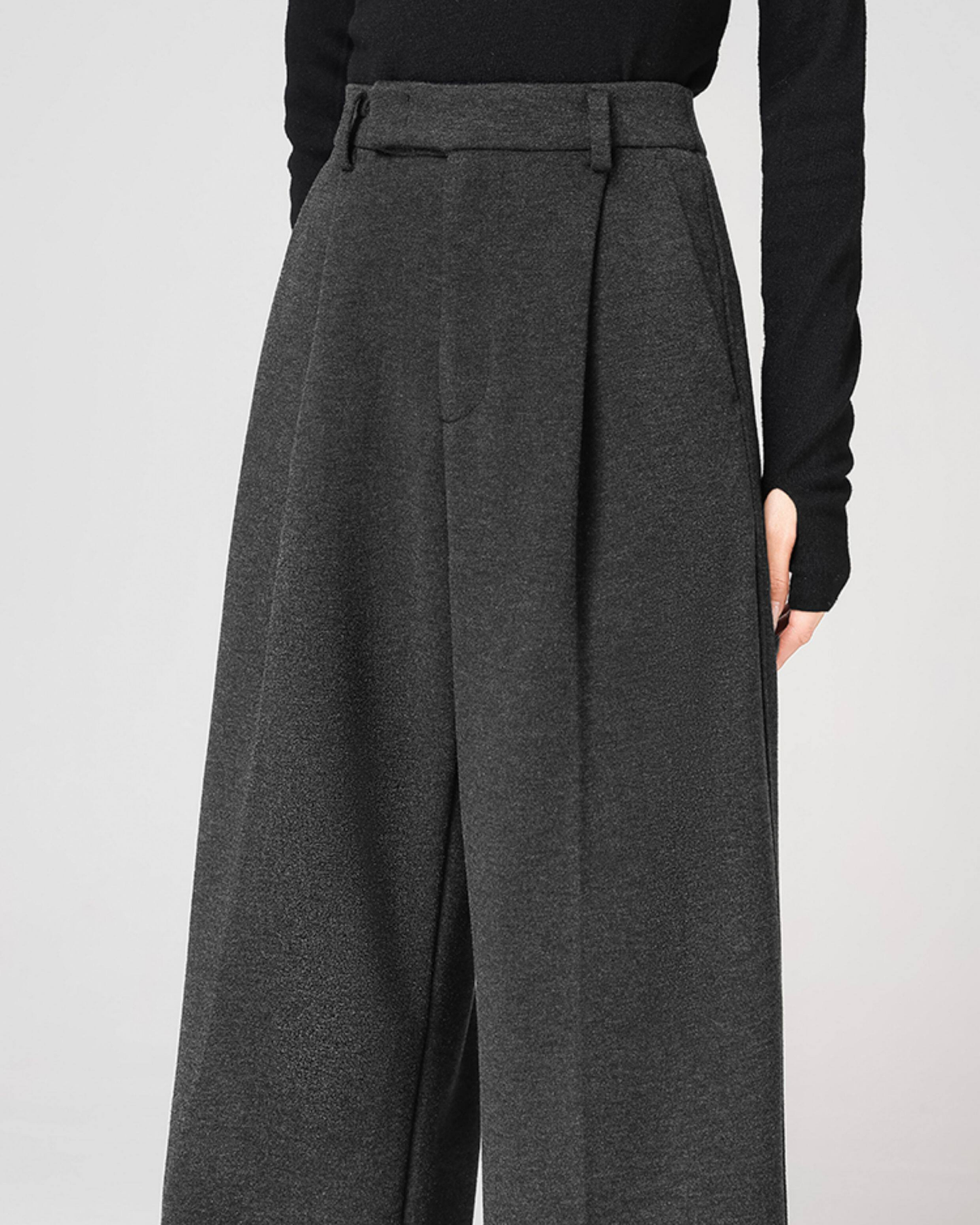 Wool-Touch Straight Pants - BT034