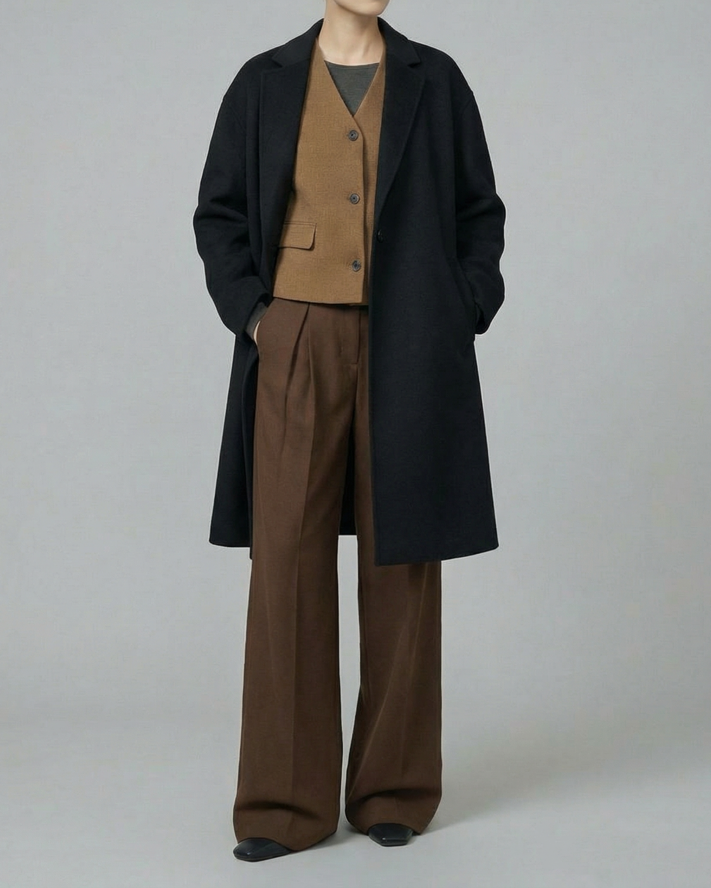 Dusty Khaki Tailored Vest - KN035