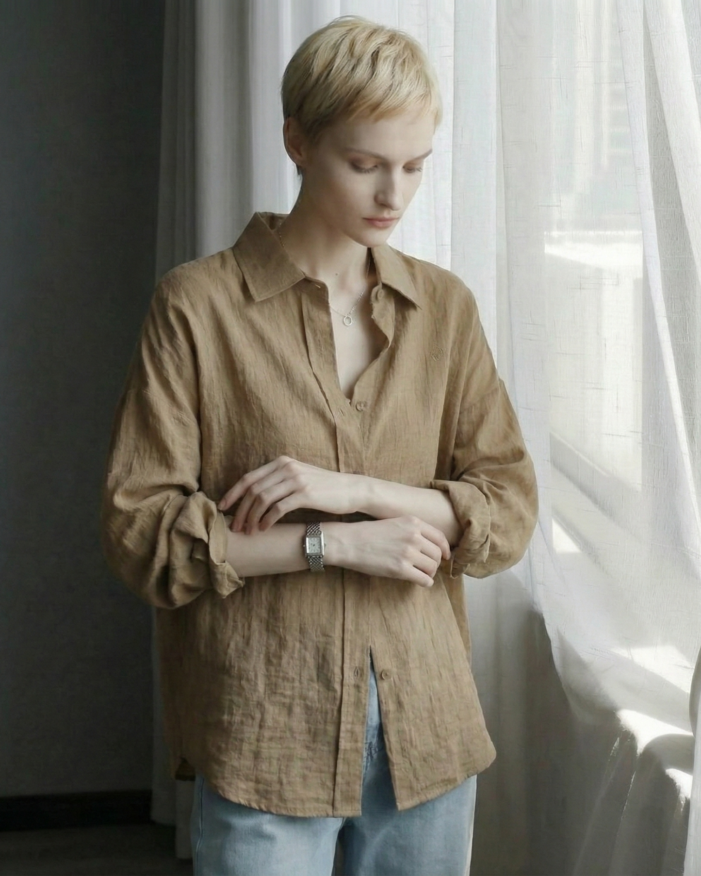 Warm Tones Airy Stripe Shirt - SH042