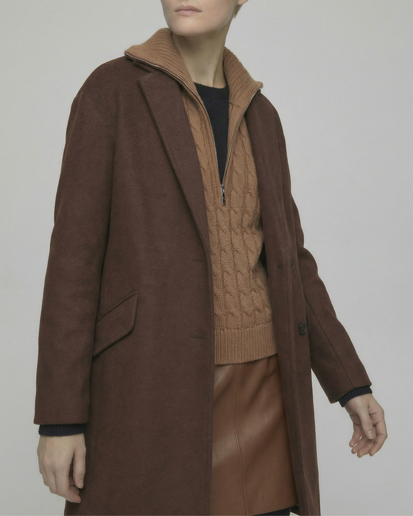 Zip-Neck Wool Vest - KN039