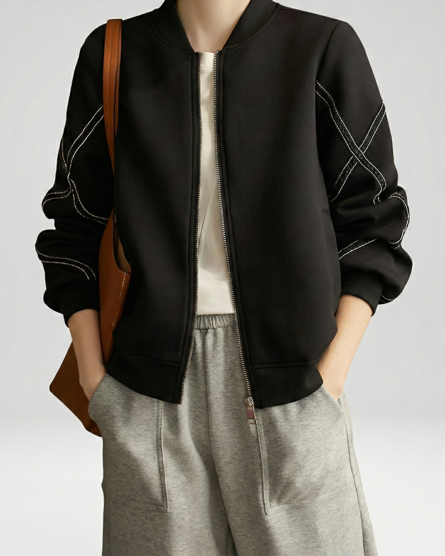 Stitch Stand Collar Jacket - OT033