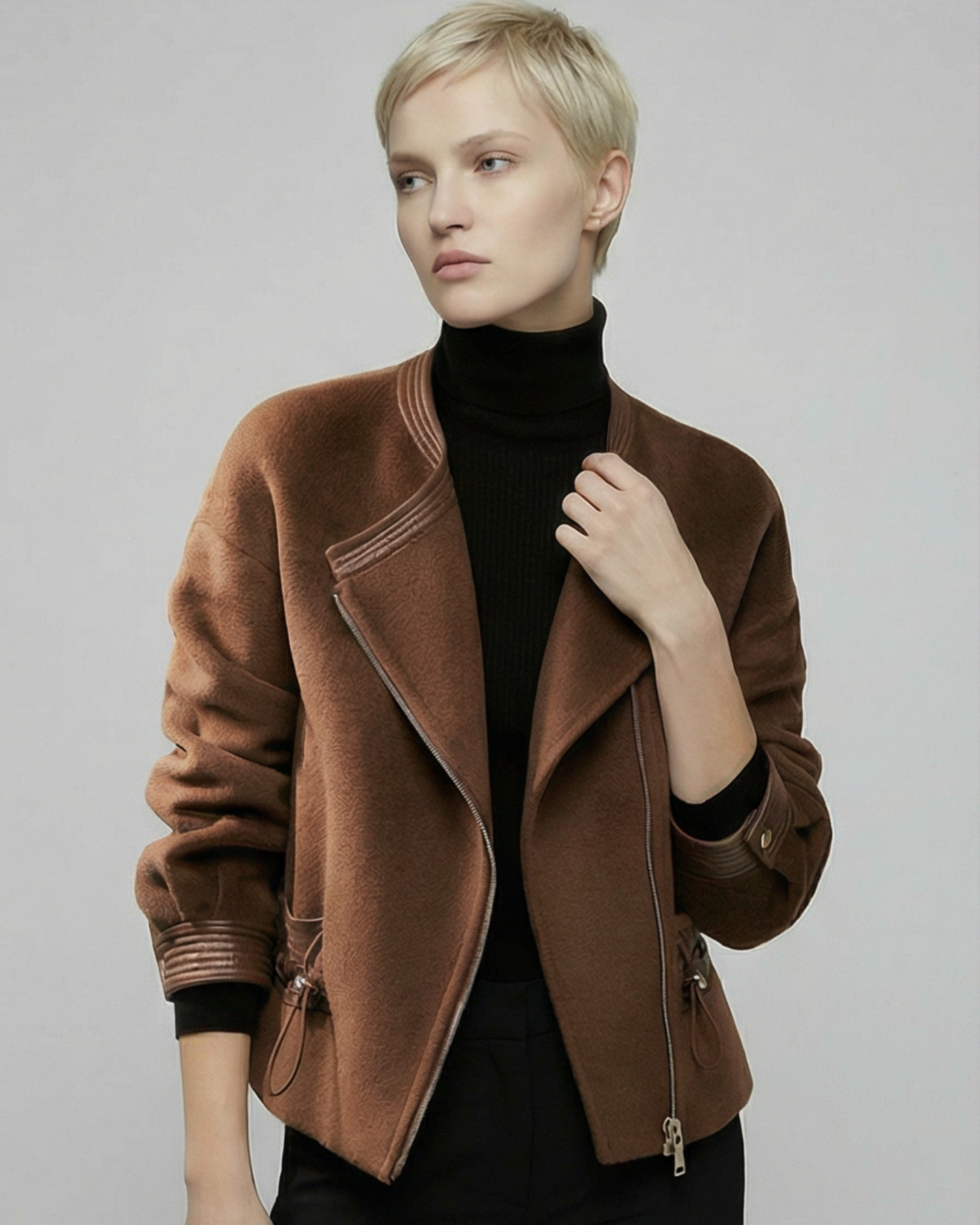 Short Wool Zip Jacket - OT032