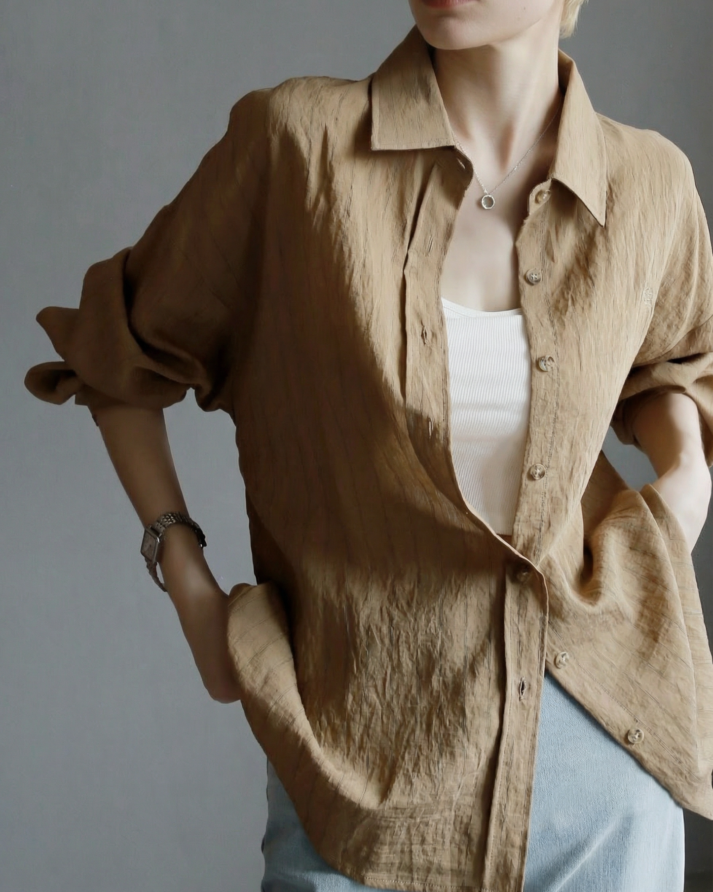 Warm Tones Airy Stripe Shirt - SH042