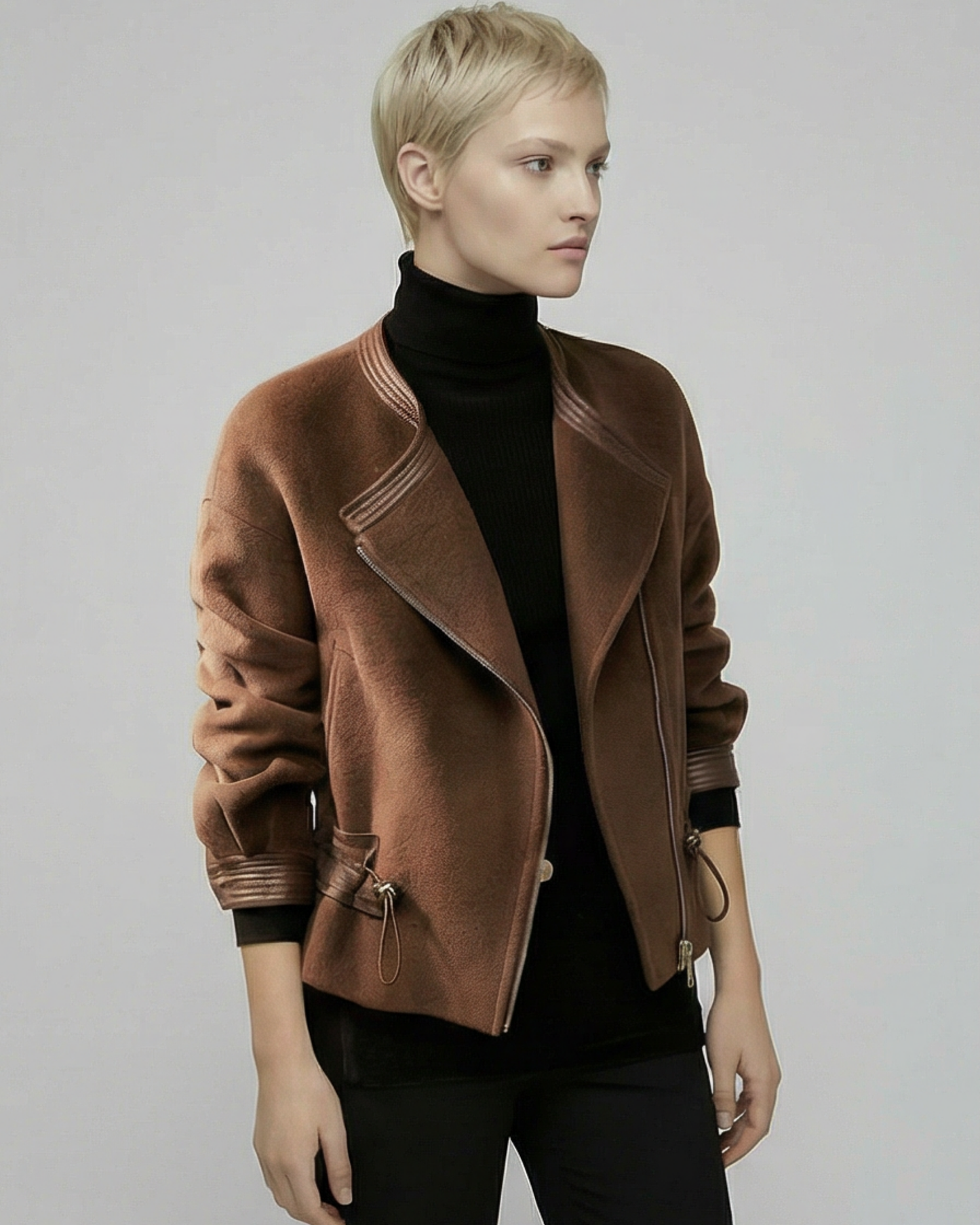 Short Wool Zip Jacket - OT032