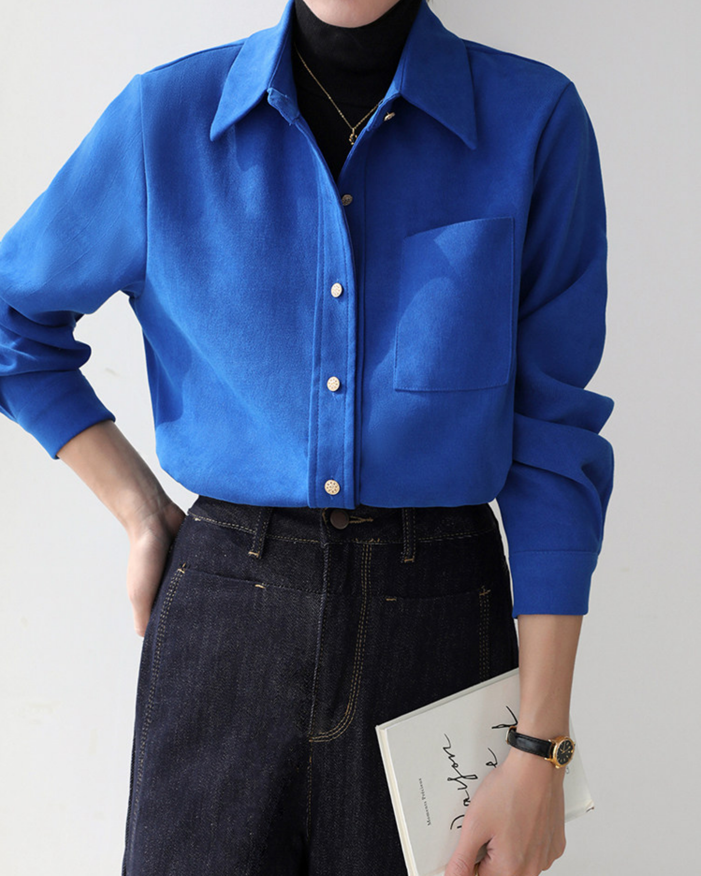 Royal Blue French Style Shirt - SH040