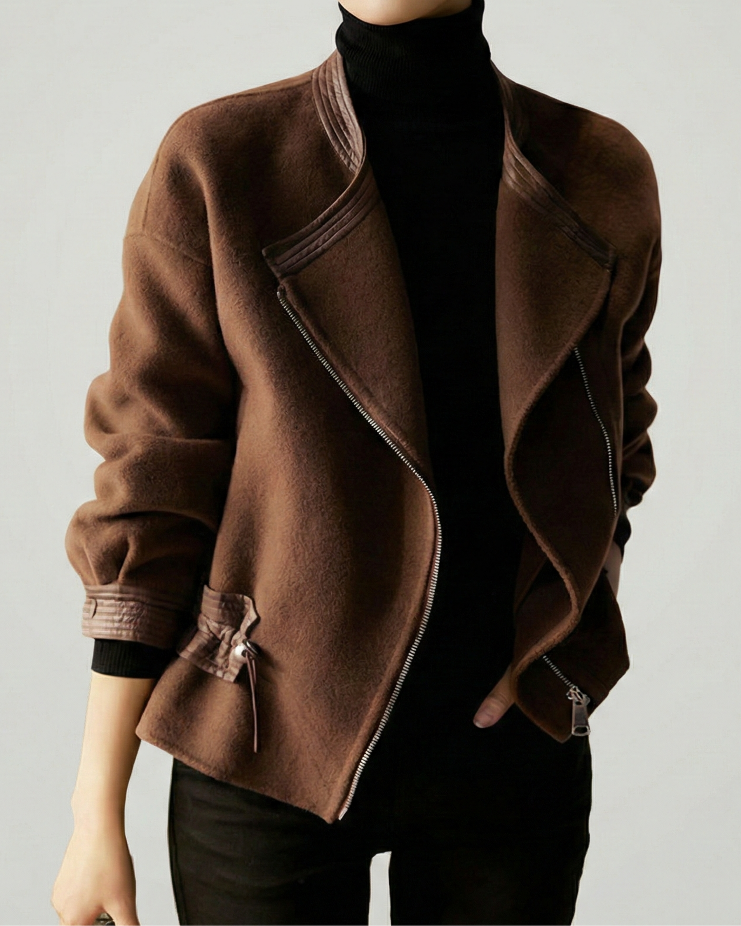 Short Wool Zip Jacket - OT032