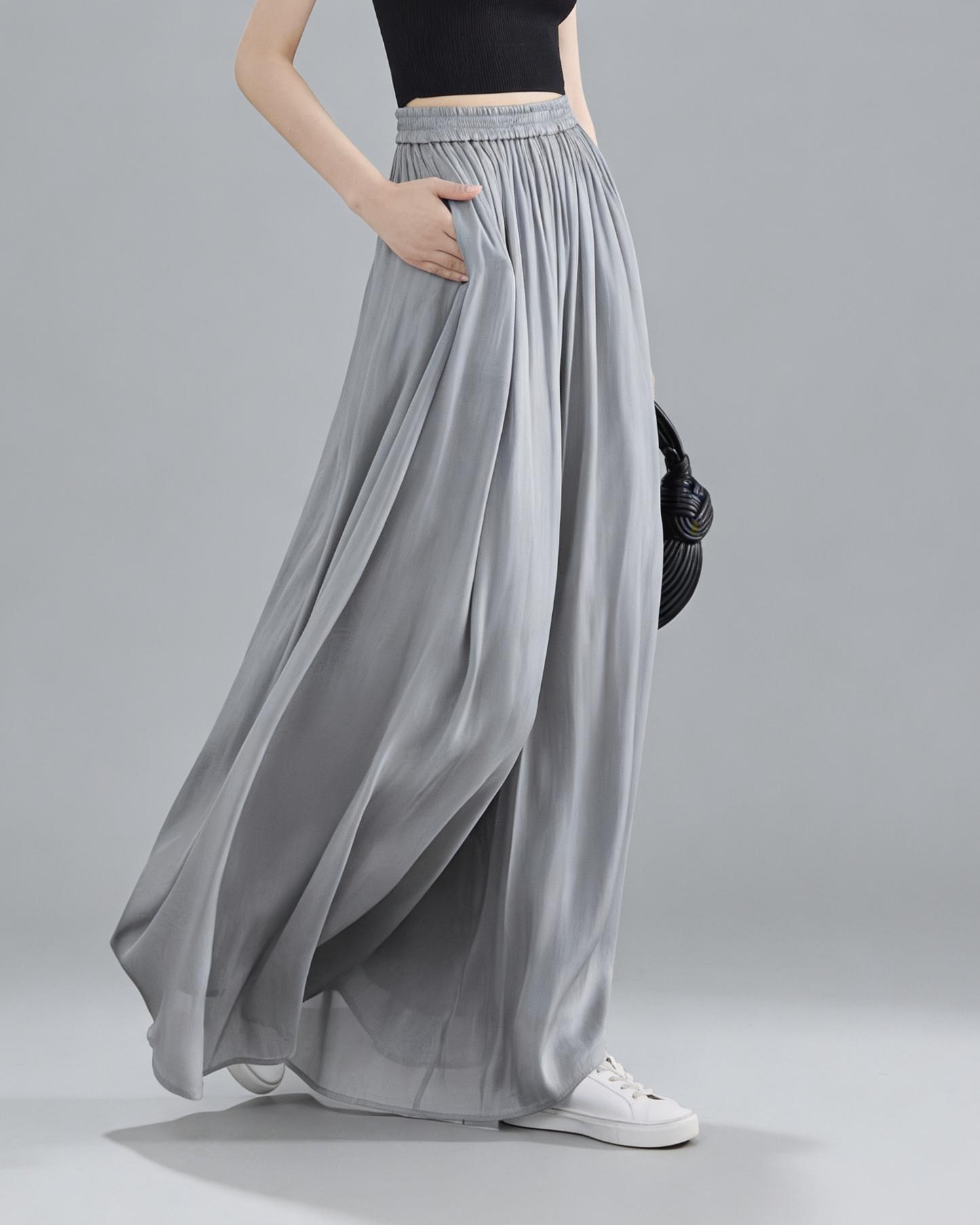 Flowy Draped Wide Pants - BT102