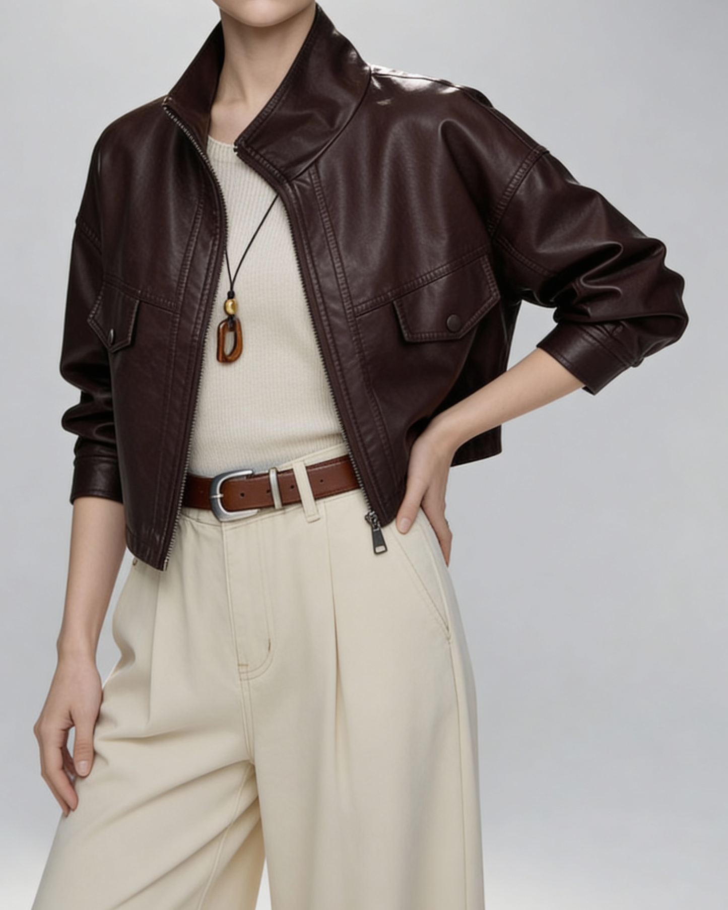 Lambskin Short Leather Jacket - OT032