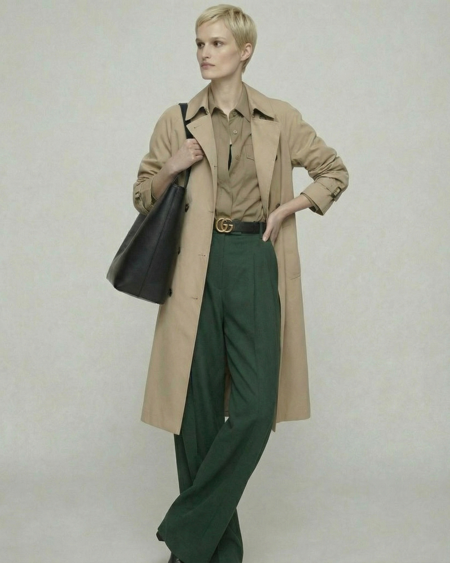 Olive Mocha Loose Shirt - SH108