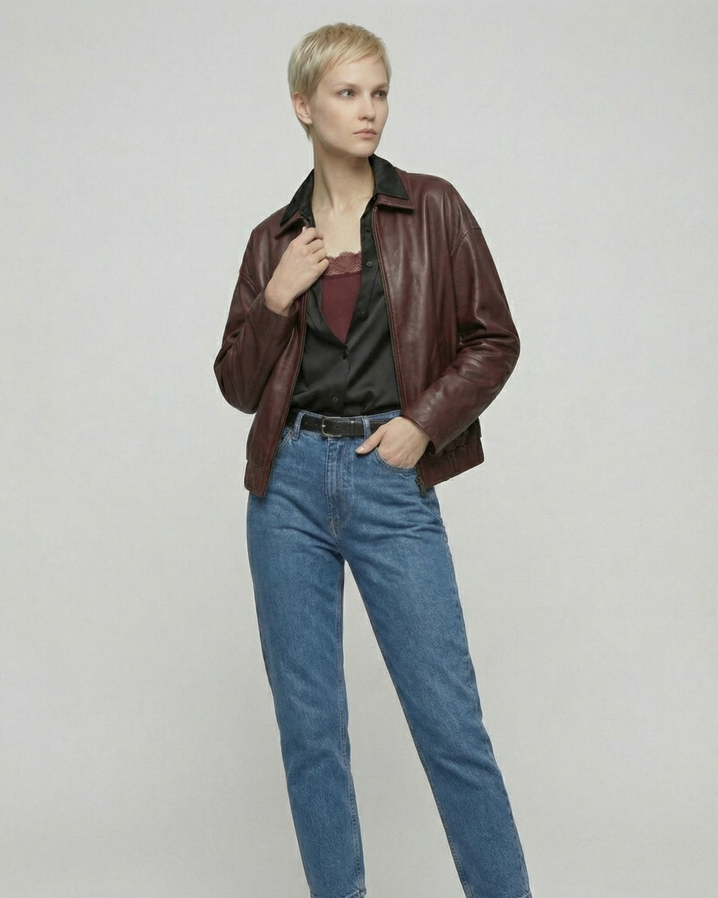 Midnight Black Satin Shirt - SH109