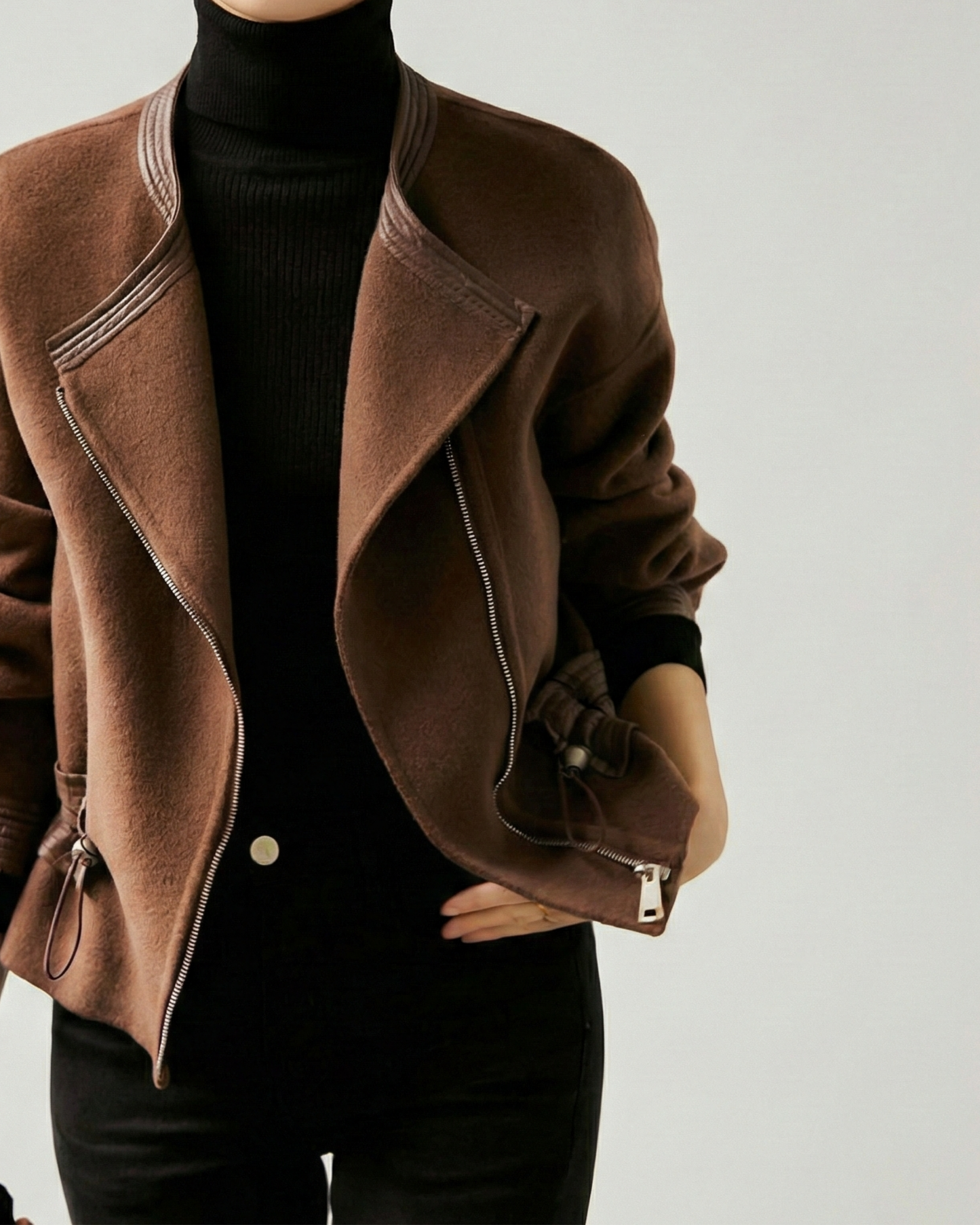 Short Wool Zip Jacket - OT032