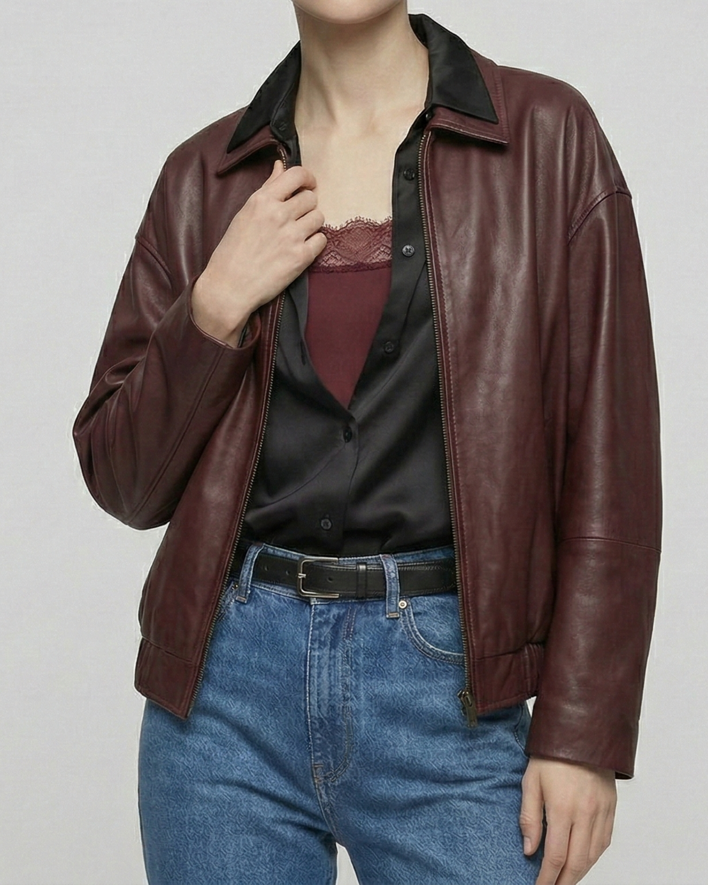 Midnight Black Satin Shirt - SH109