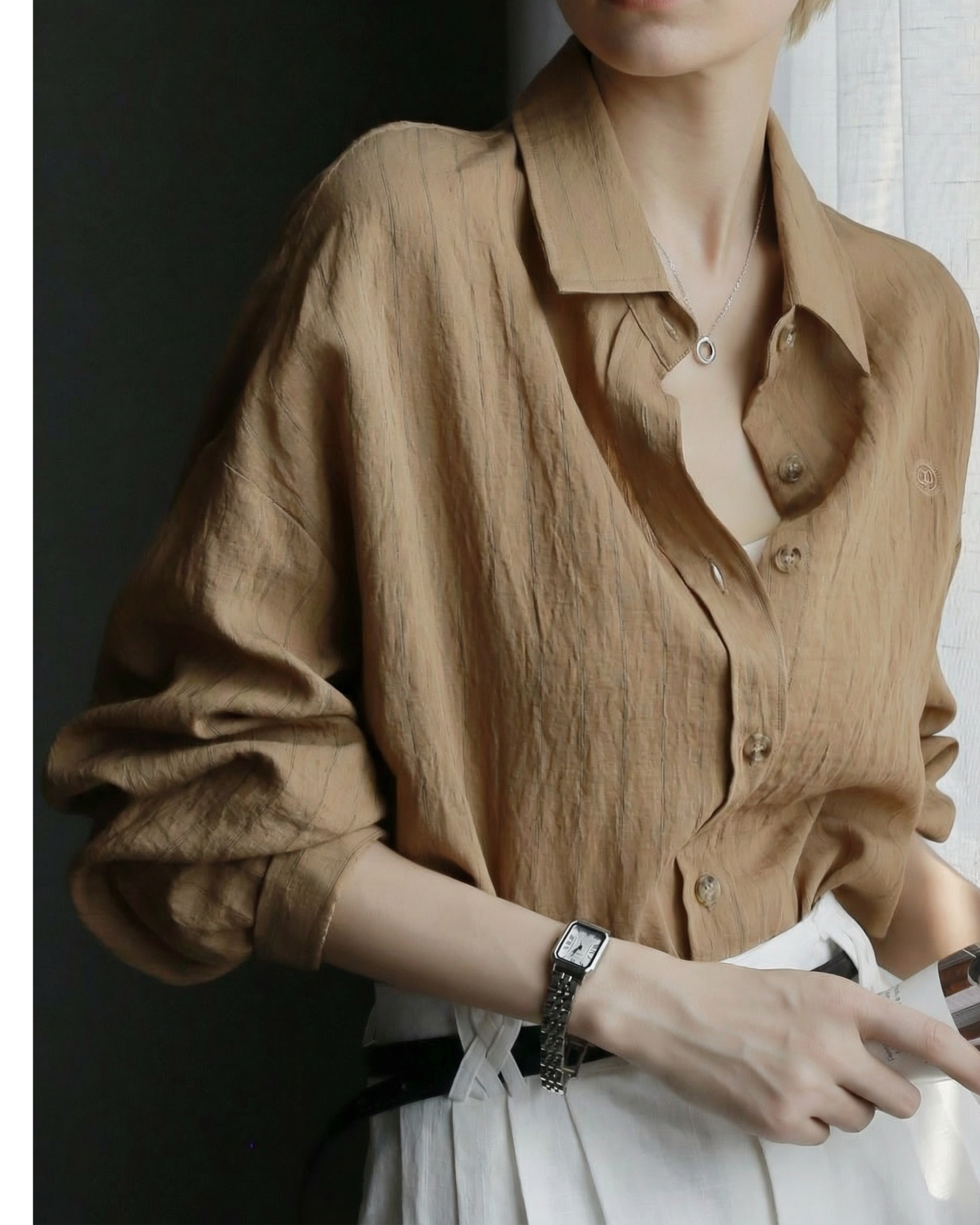 Warm Tones Airy Stripe Shirt - SH042