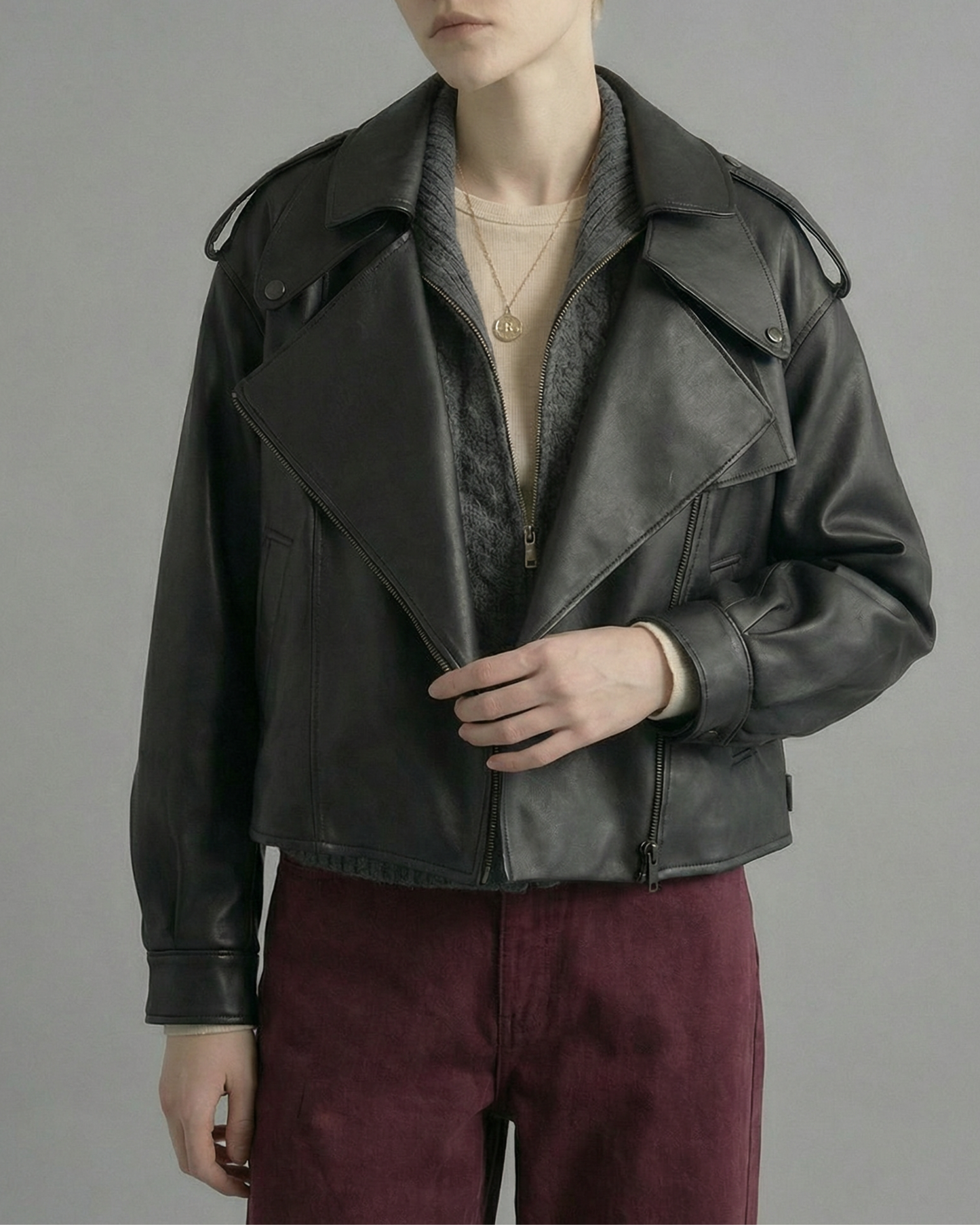 Zip-Neck Wool Vest - KN039