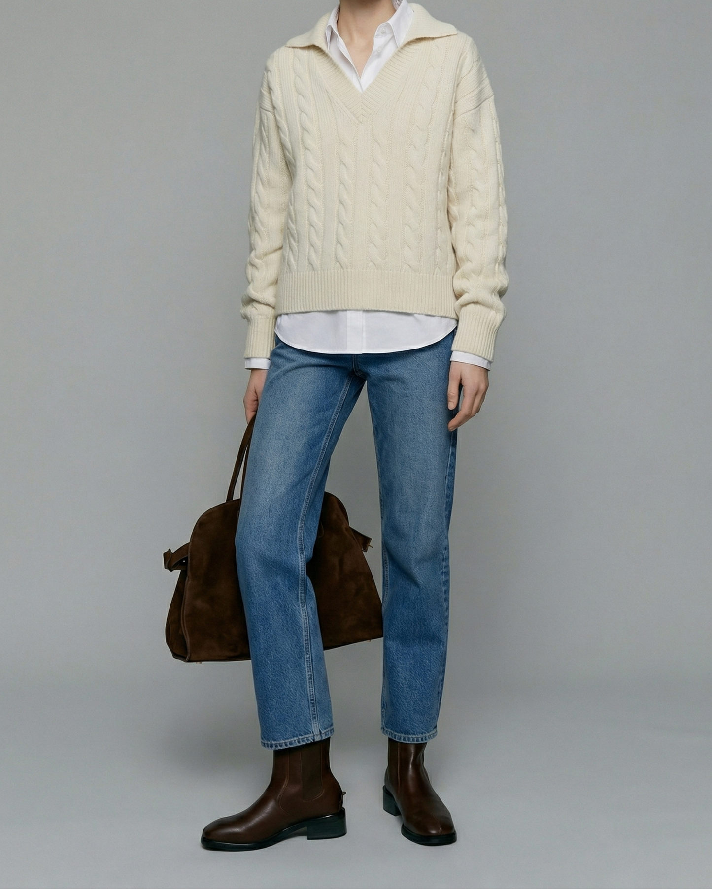 V-Neck Wool Sweater - KN032
