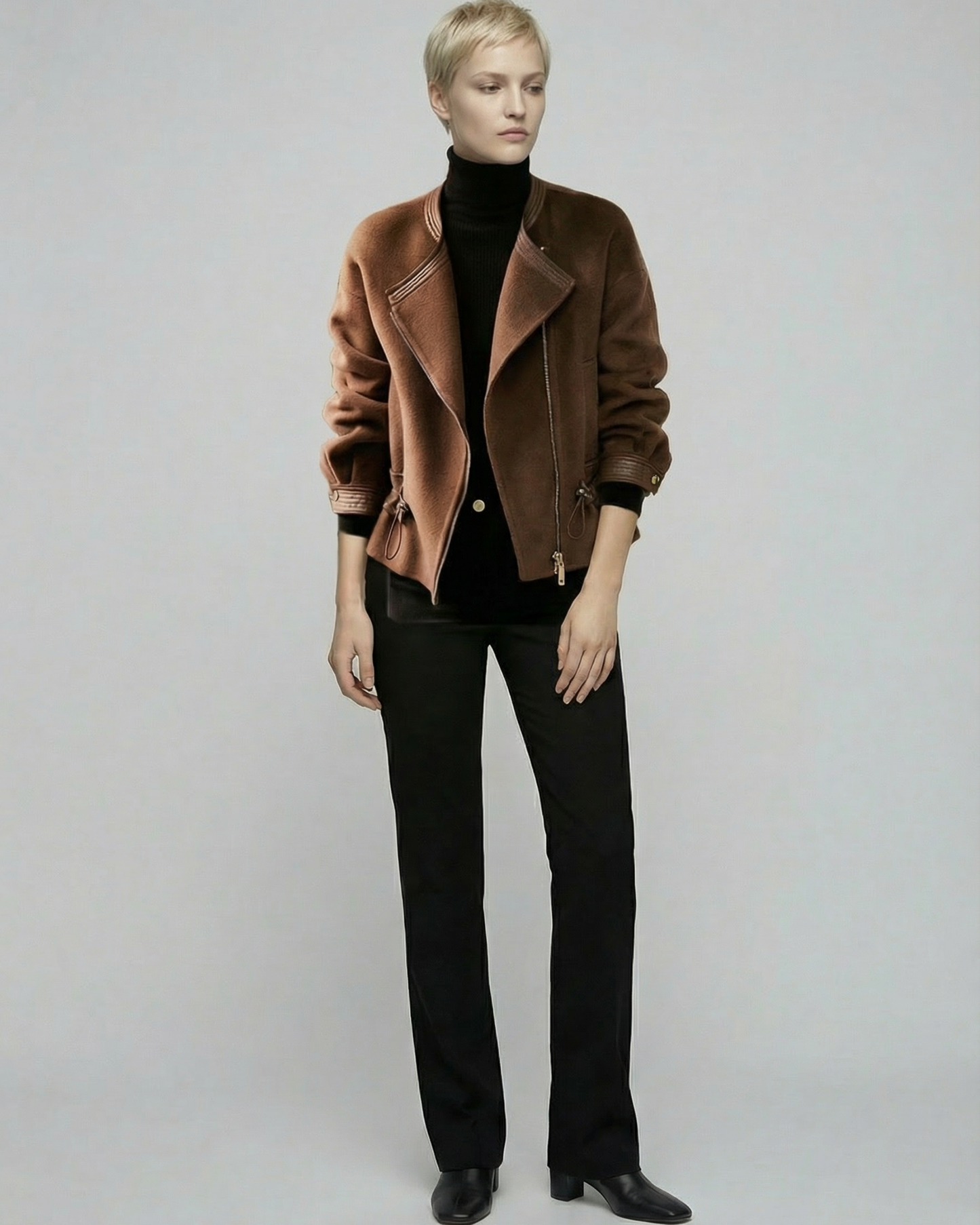 Short Wool Zip Jacket - OT032