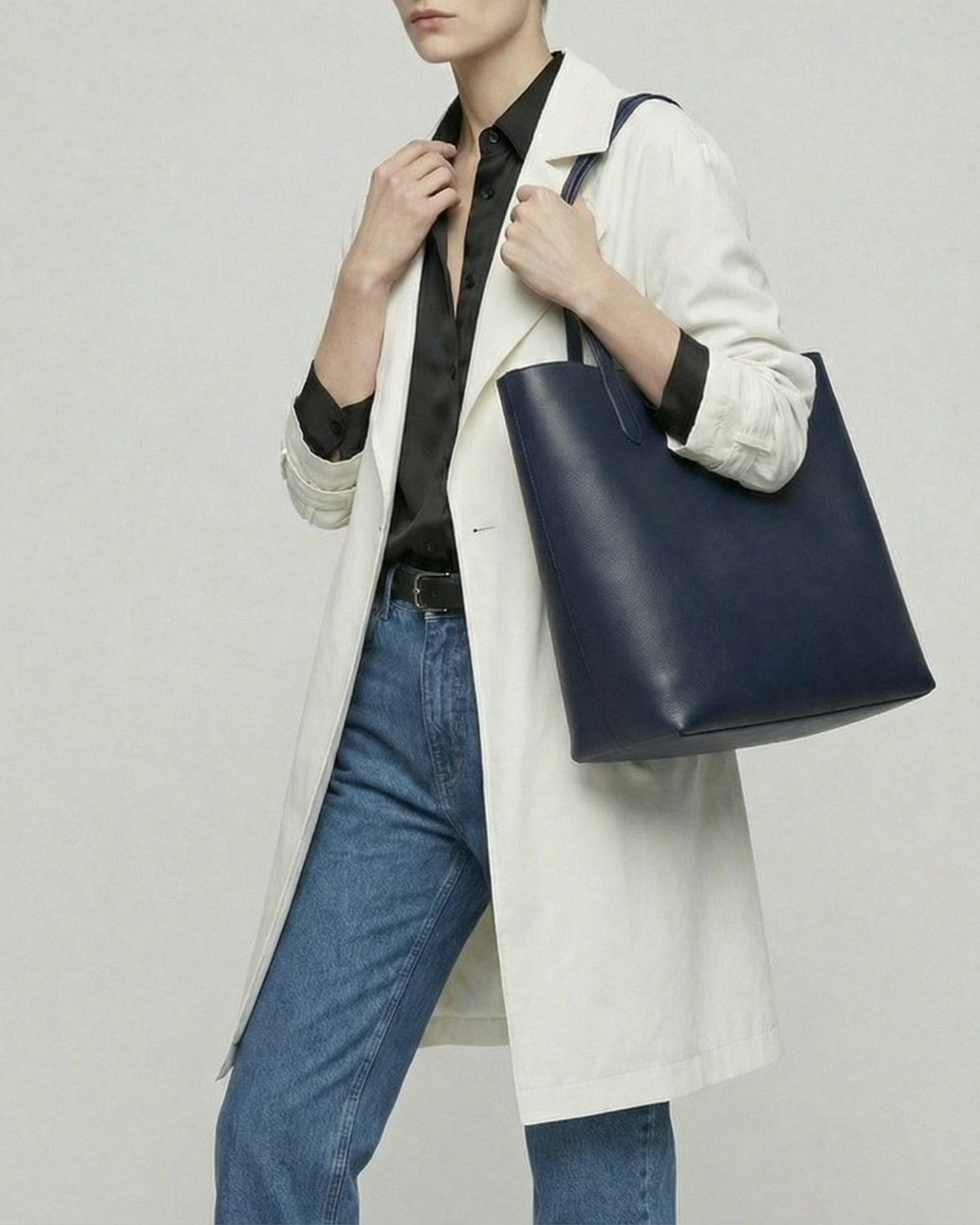 Midnight Black Satin Shirt - SH109