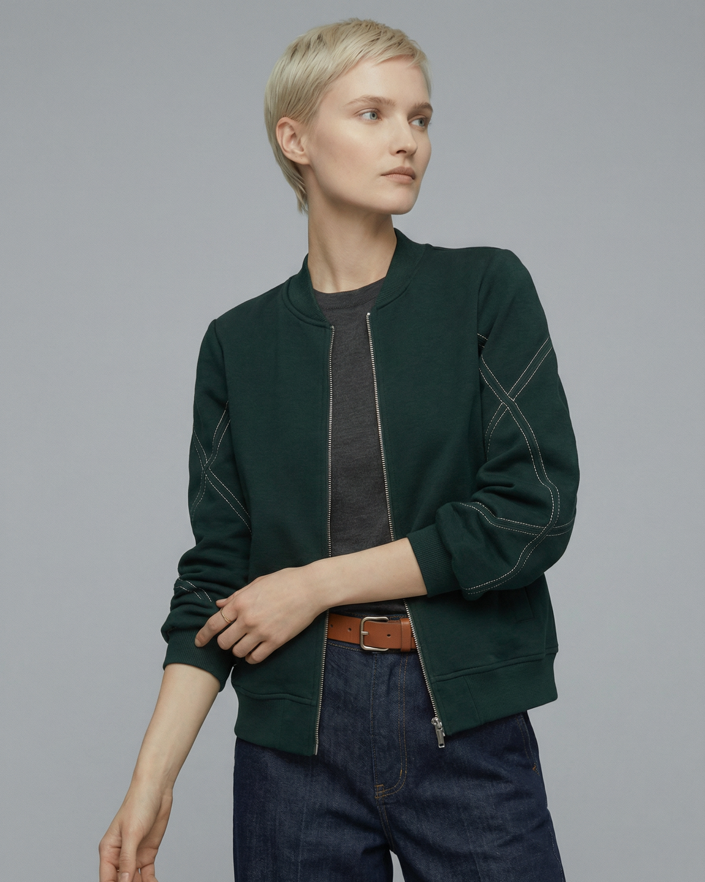 Stitch Stand Collar Jacket - OT033