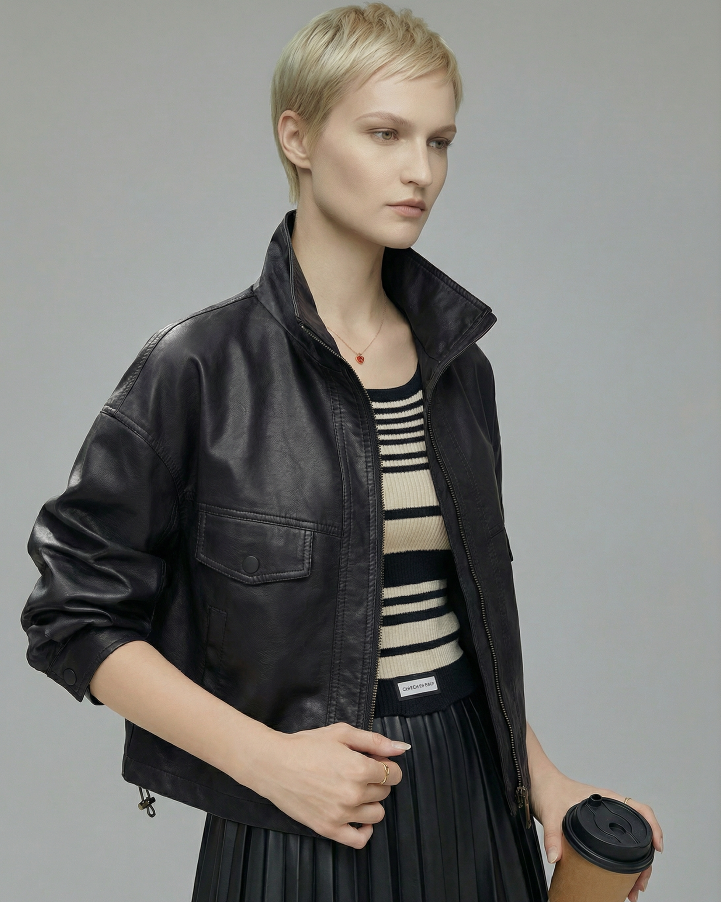 Lambskin Short Leather Jacket - OT032