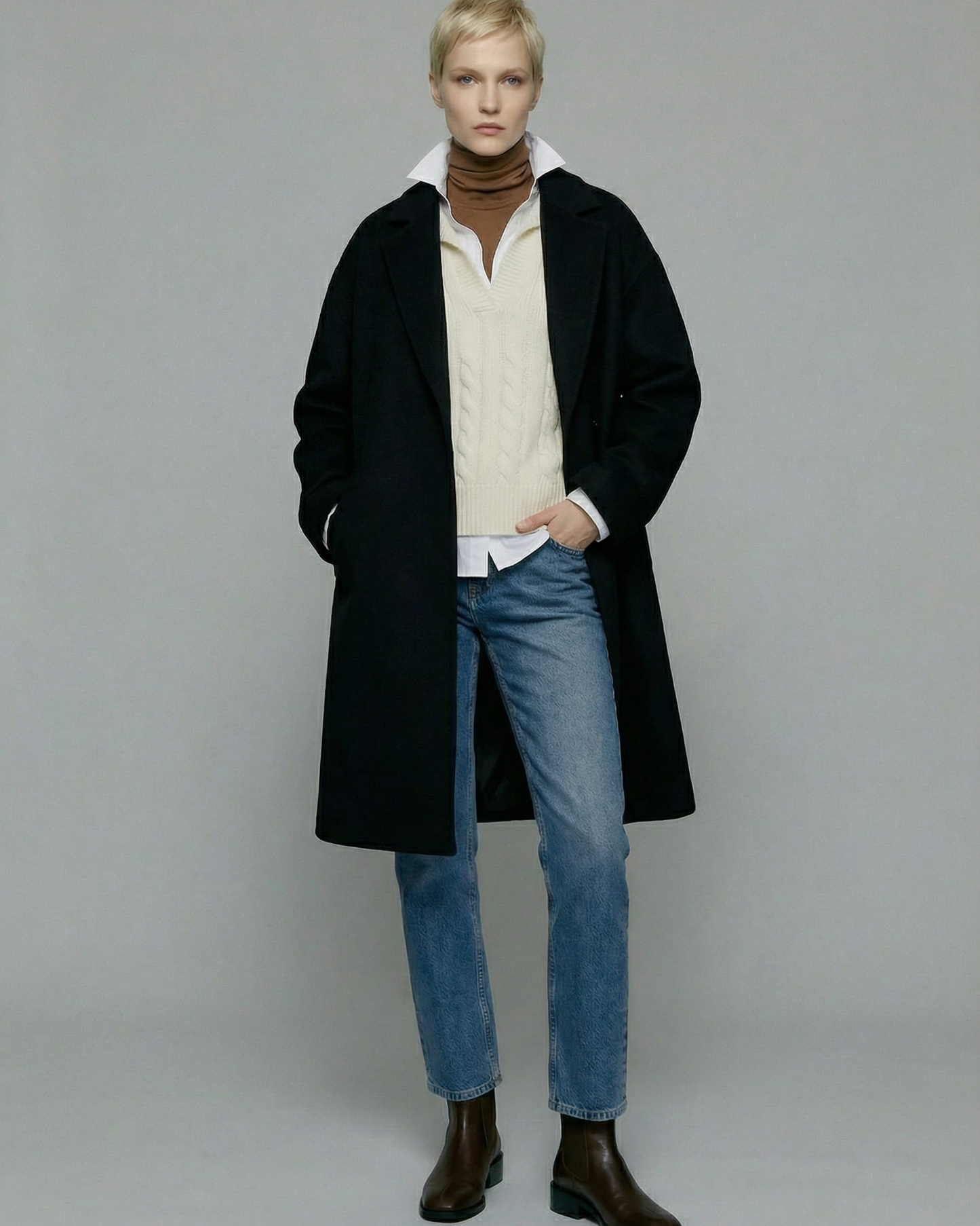 V-Neck Wool Sweater - KN032