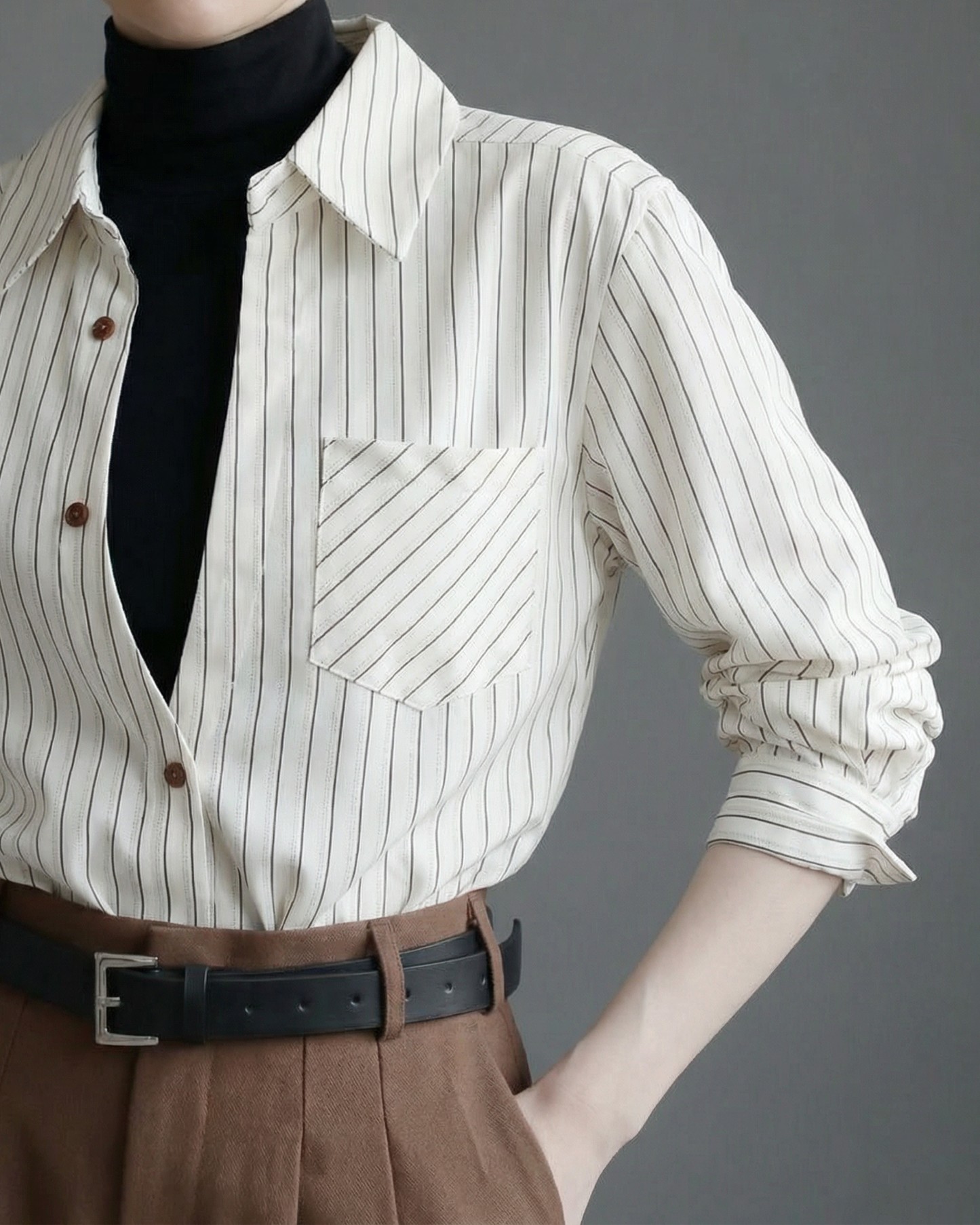 Striped Layered Shirt - SH044
