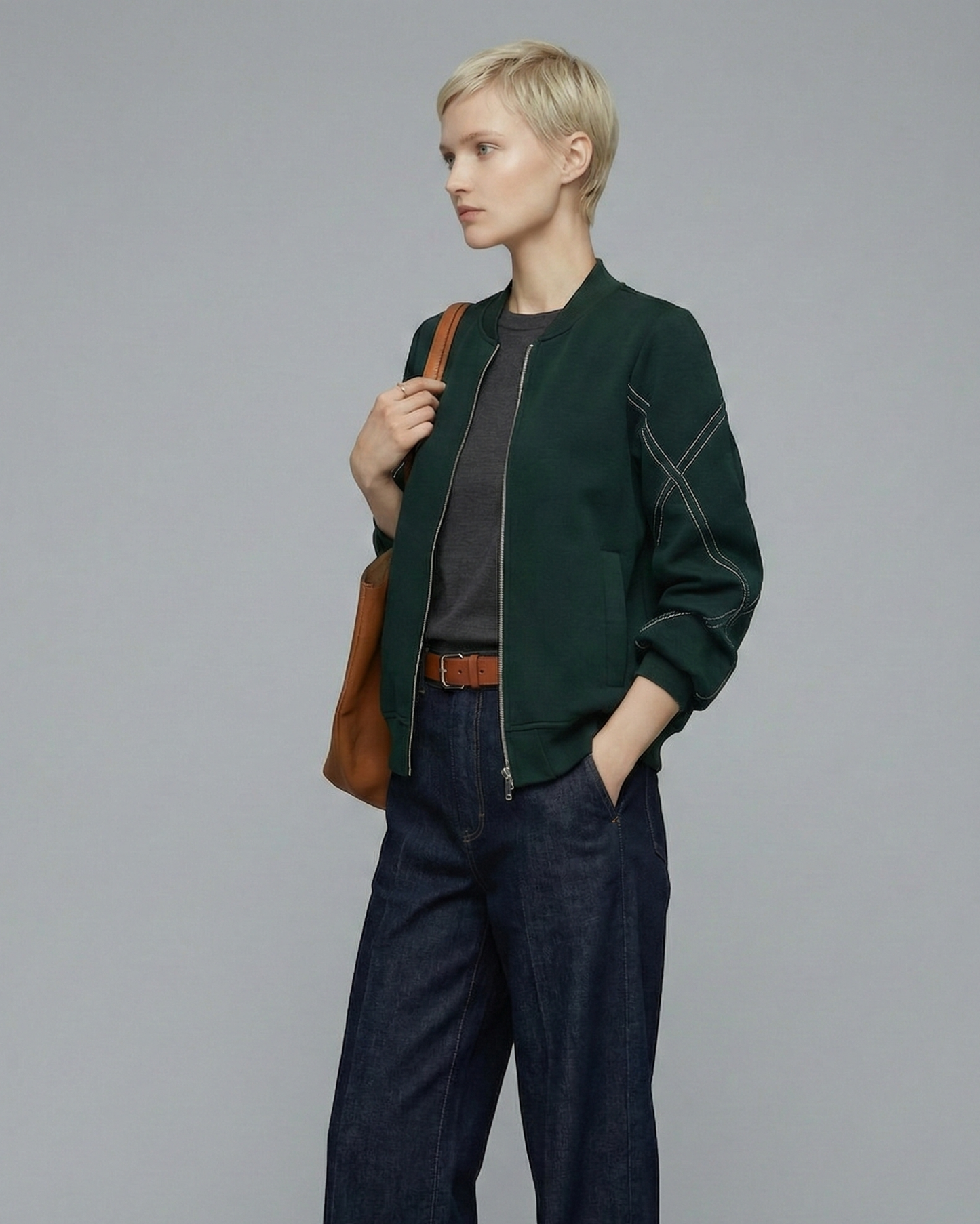 Stitch Stand Collar Jacket - OT033