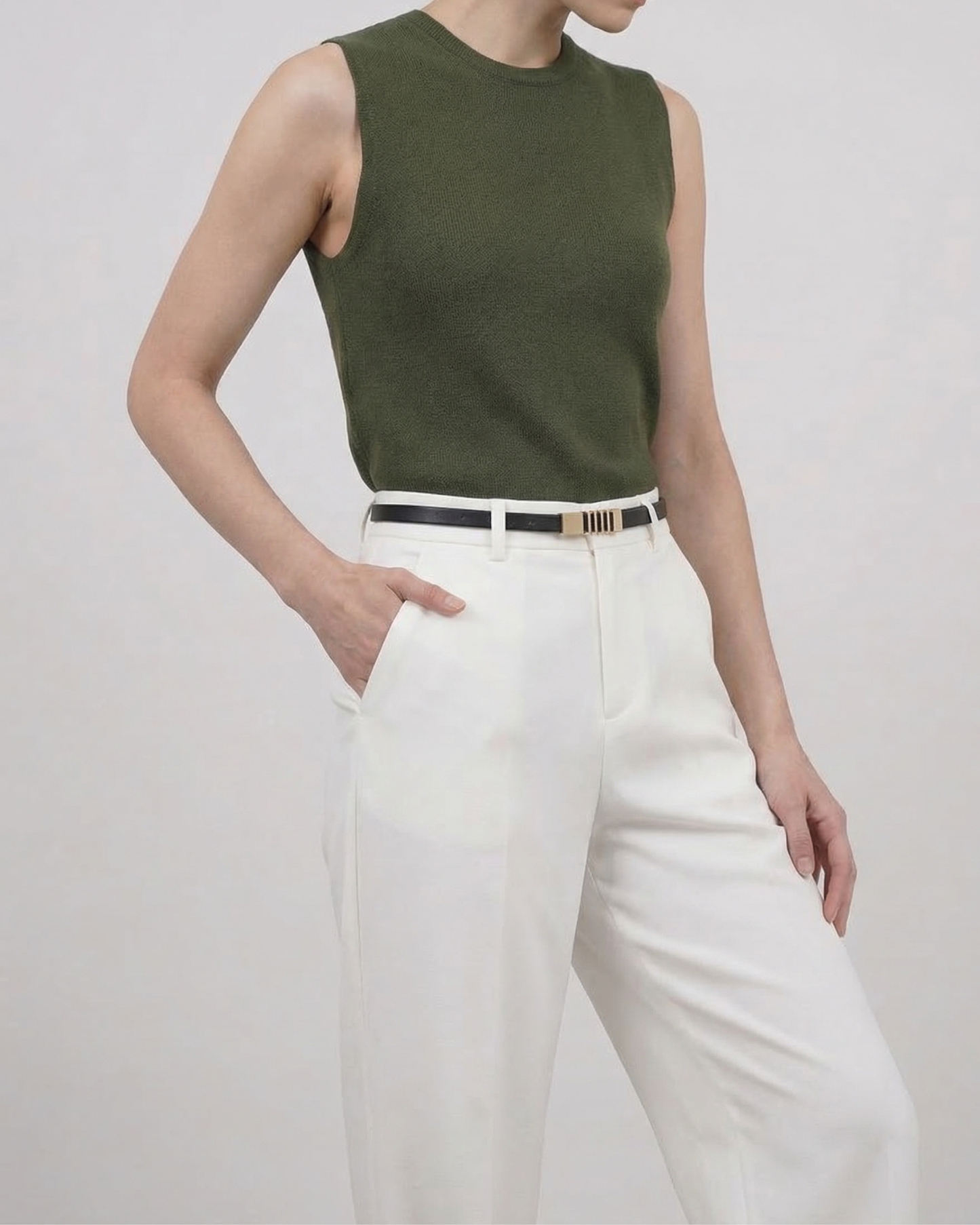 Minimal Bar Leather Belt - BE024