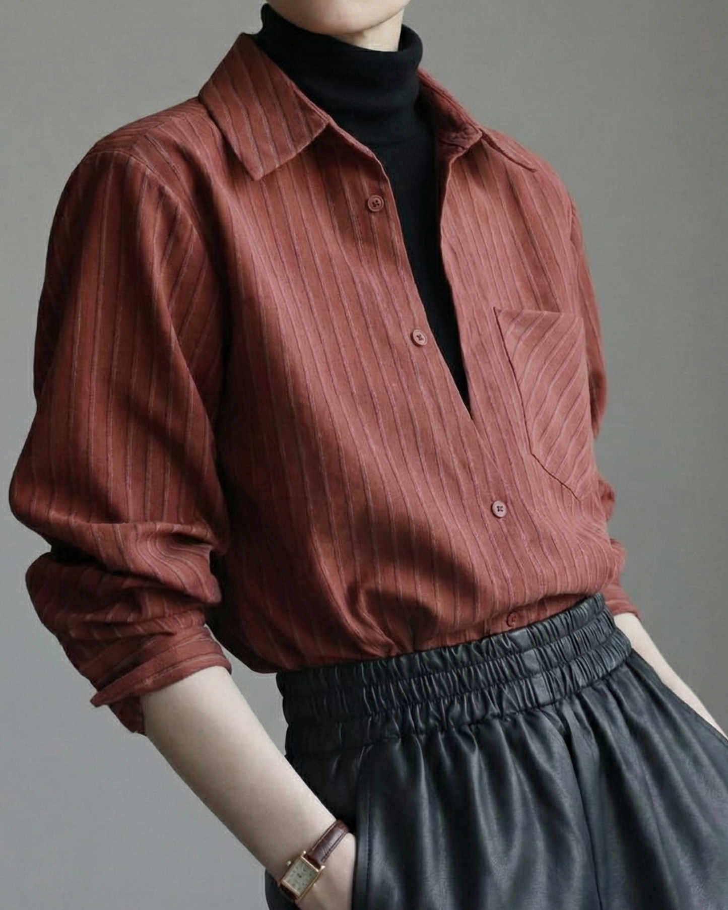 Striped Layered Shirt - SH044