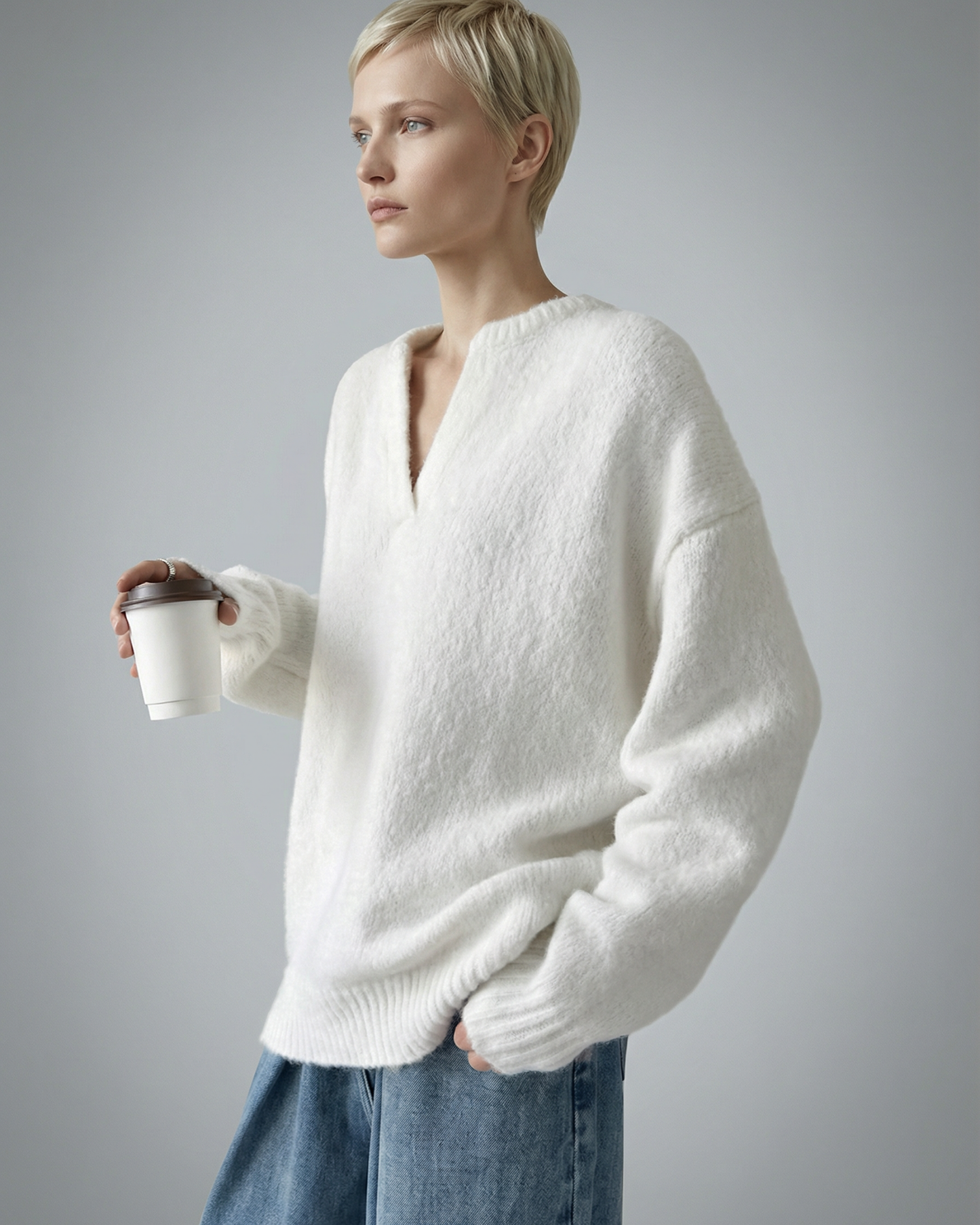 V-Neck Pullover Knit - KN038